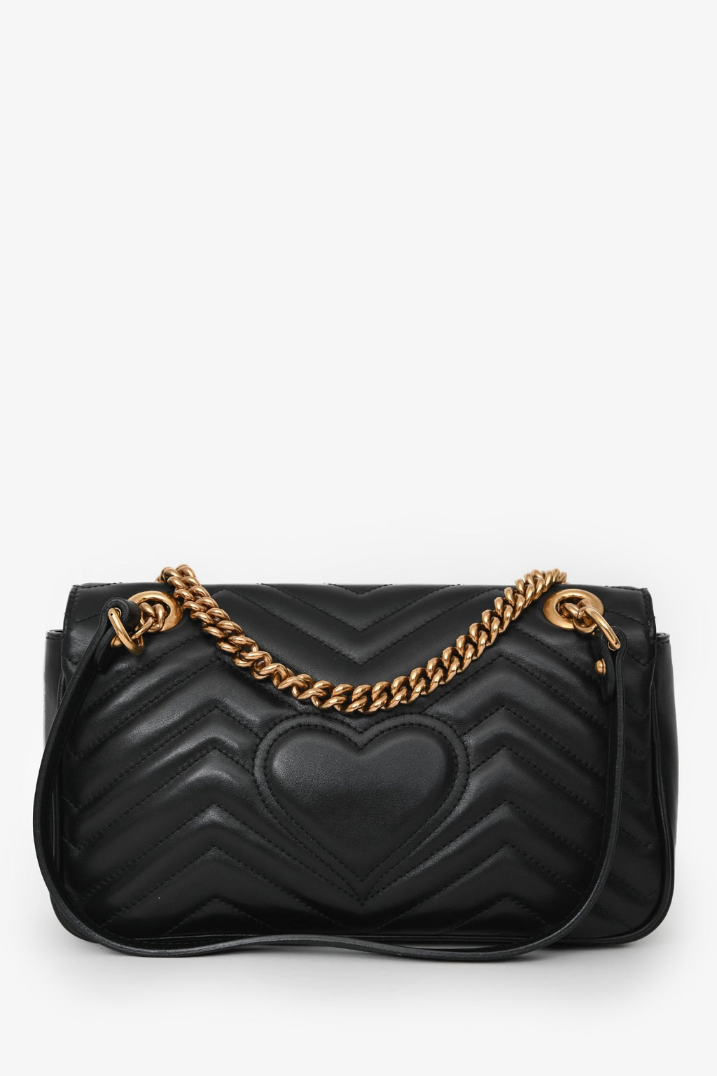 Gucci Black Leather GG Marmont Small Crossbody Bag