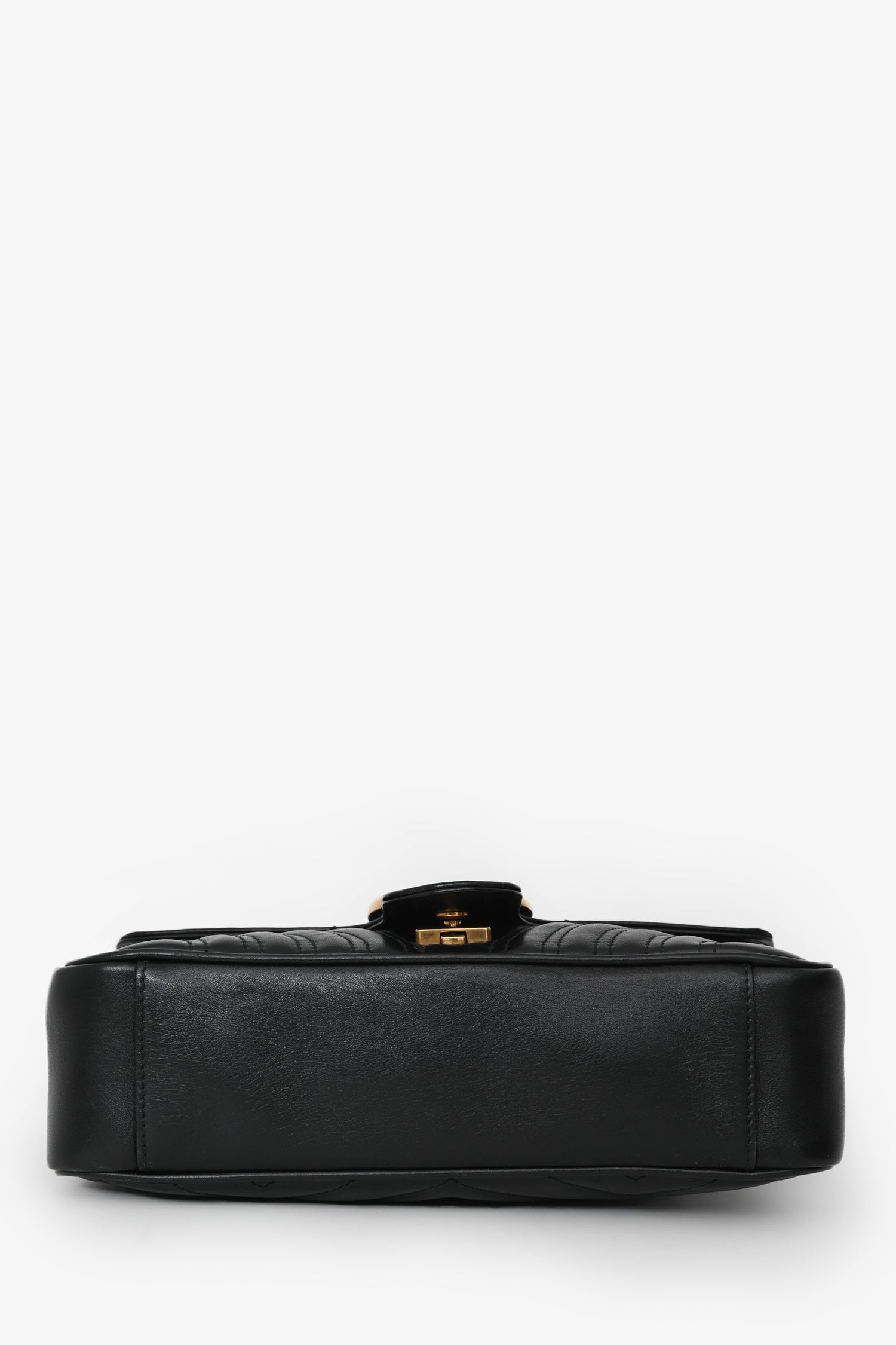 Gucci Black Leather GG Marmont Small Crossbody Bag