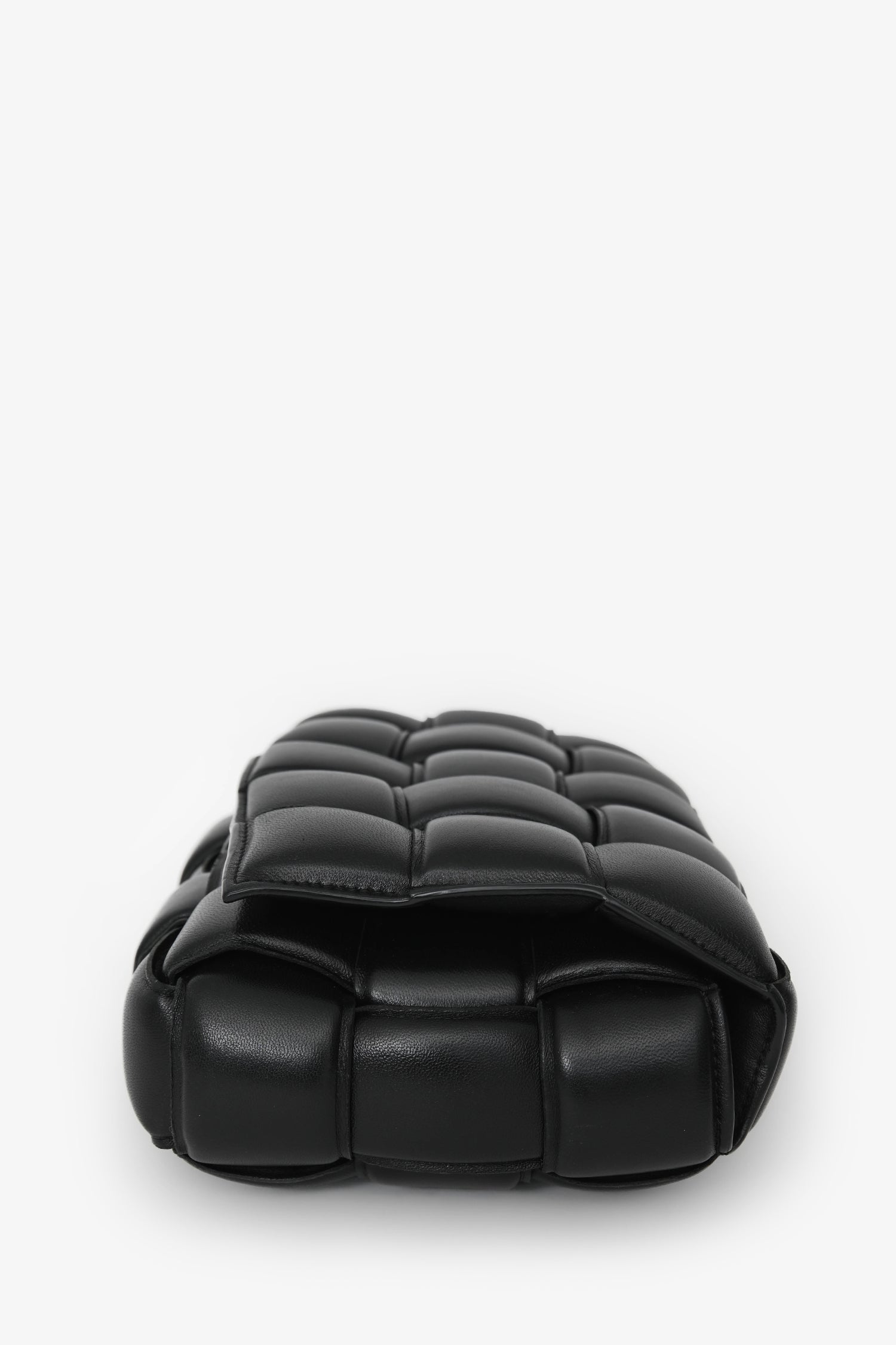 Bottega Veneta Black Leather Intrecciato Padded Cassette Crossbody