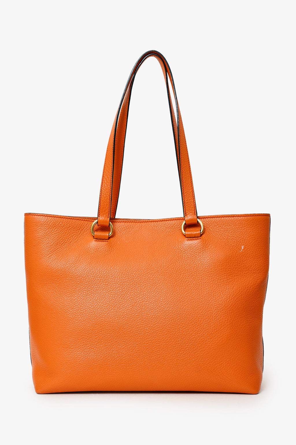 Prada Orange Leather Vitello Daino Tote Bag
