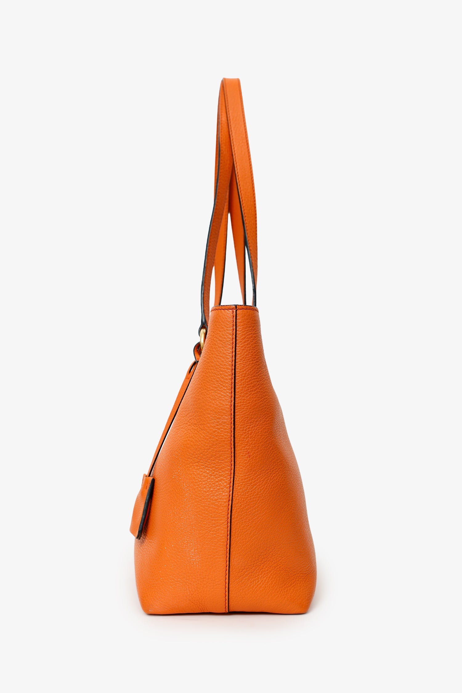 Prada Orange Leather Vitello Daino Tote Bag