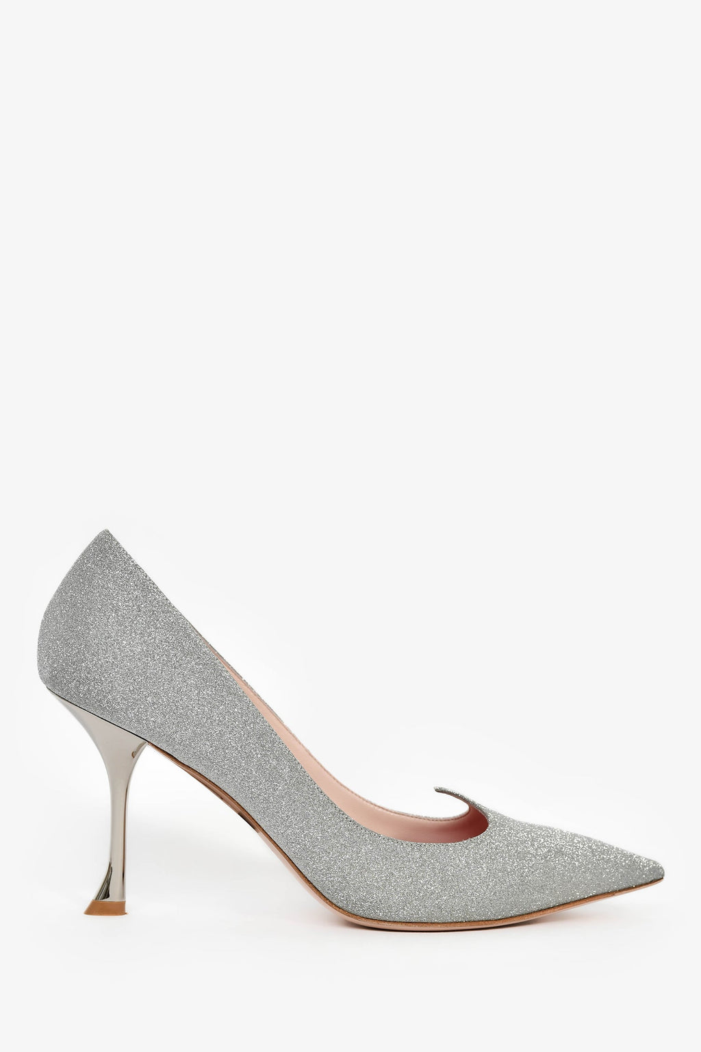 Roger Vivier Silver 'I love Vivier' Glitter Pumps Size 39