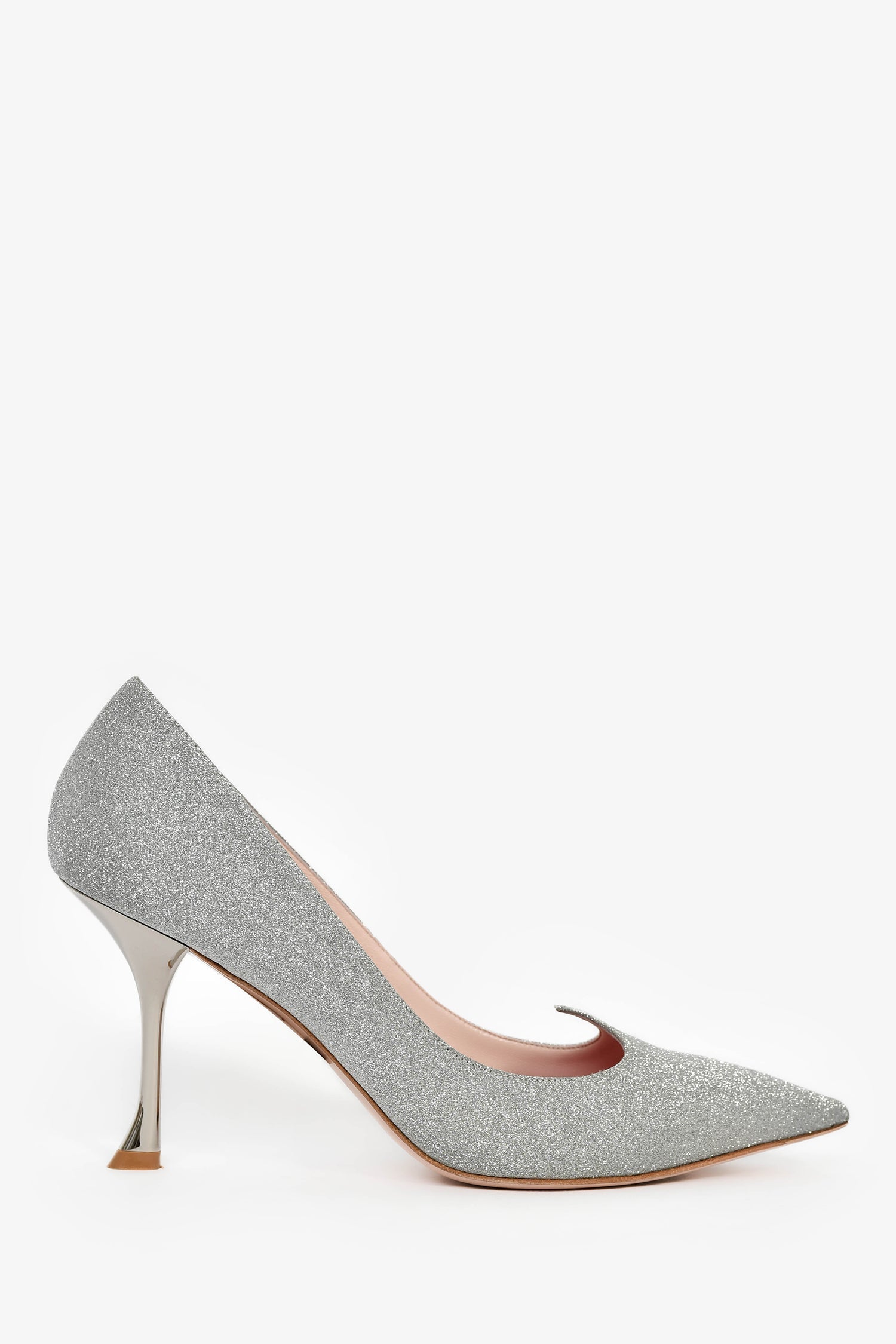 Roger Vivier Silver 'I love Vivier' Glitter Pumps Size 39