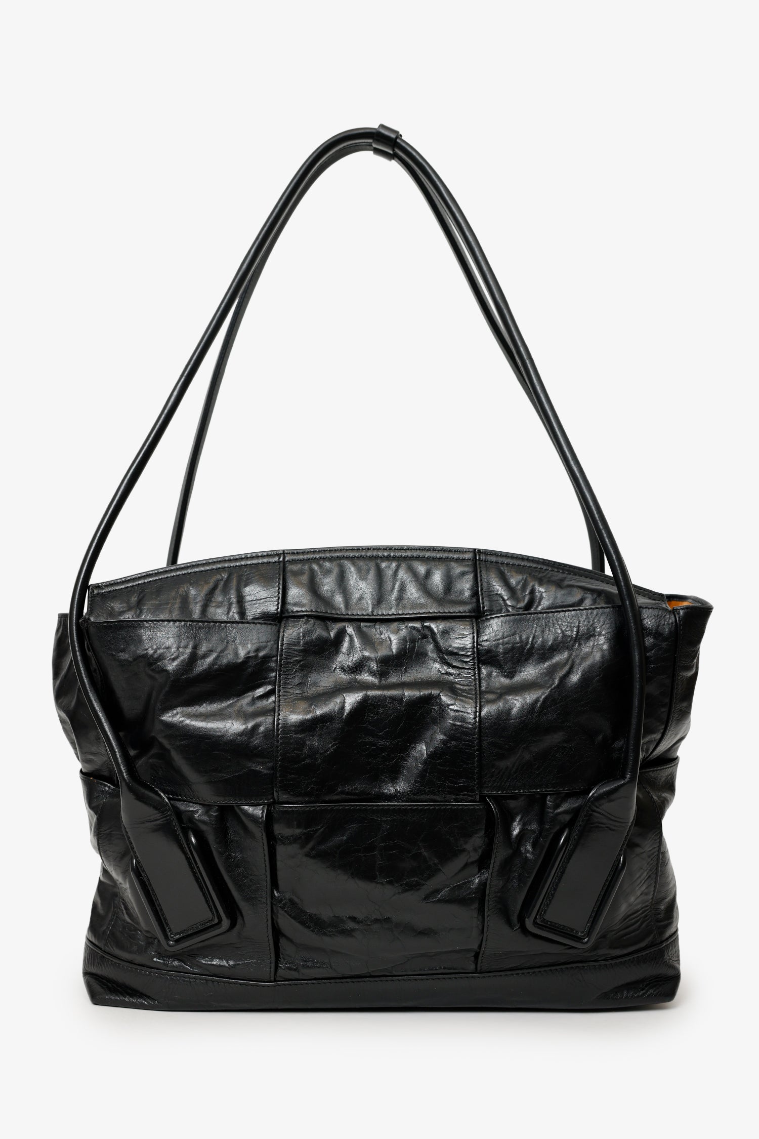 Bottega Veneta Black Maxi Intrecciato Leather Large Arco Slouch Bag