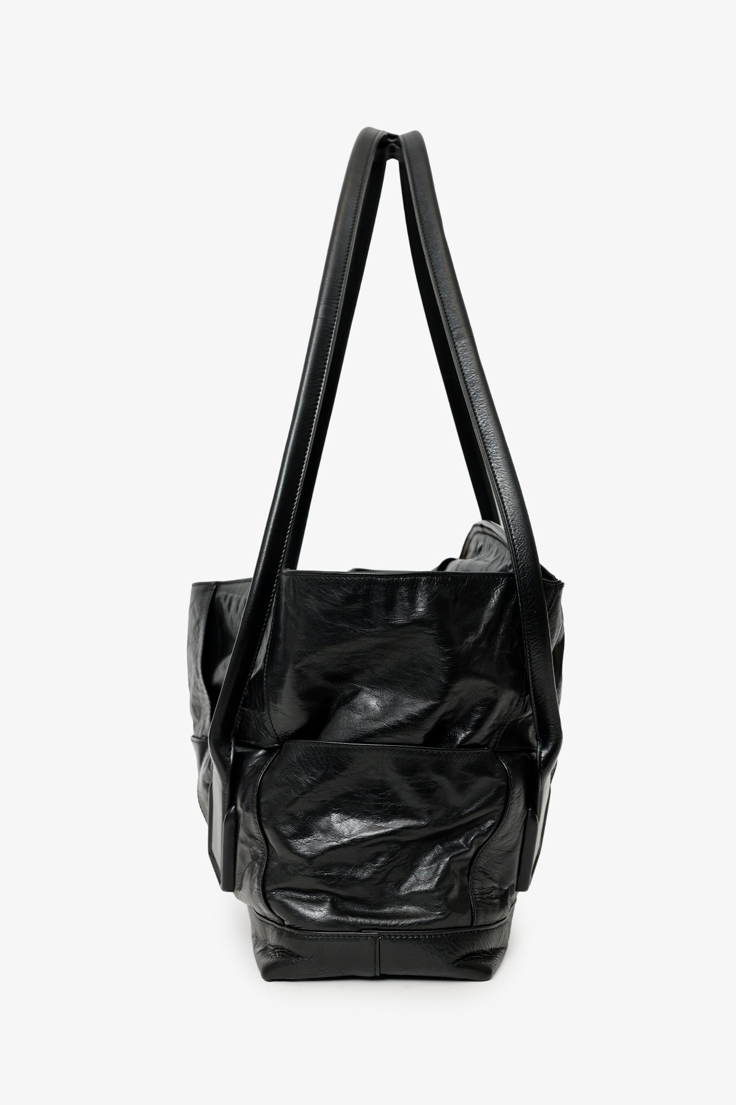 Bottega Veneta Black Maxi Intrecciato Leather Large Arco Slouch Bag