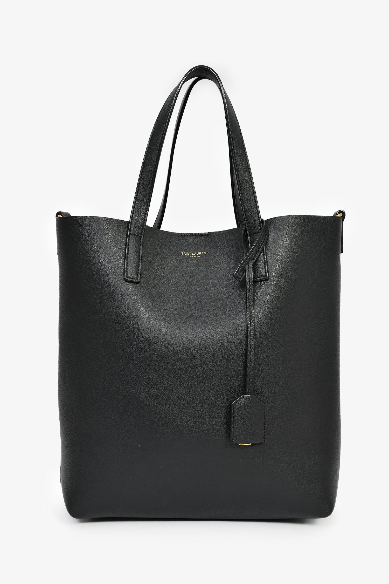 Yves Saint Laurent 2022 Black Leather Small 'Shopping Toy' Tote With Strap