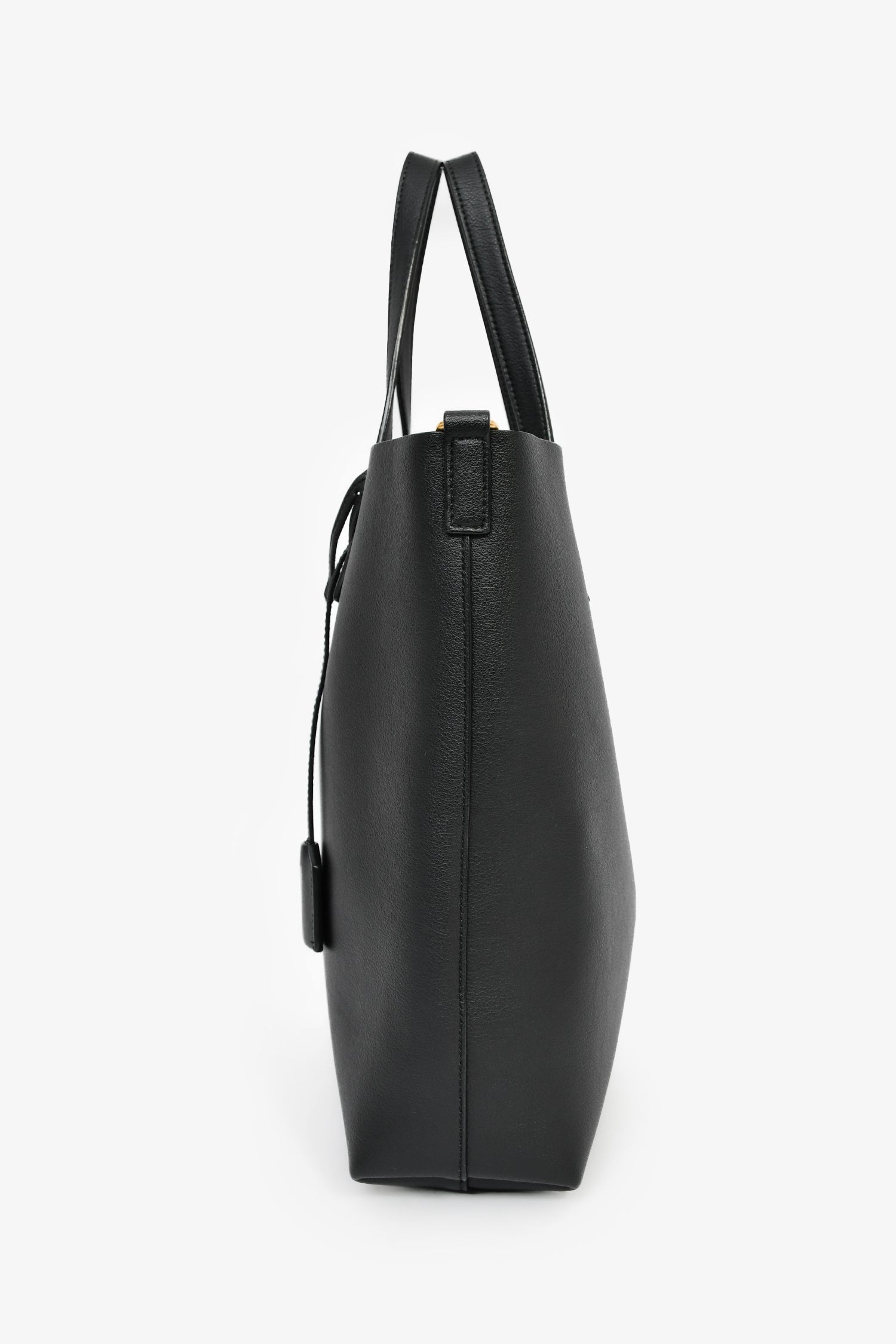 Yves Saint Laurent 2022 Black Leather Small 'Shopping Toy' Tote With Strap