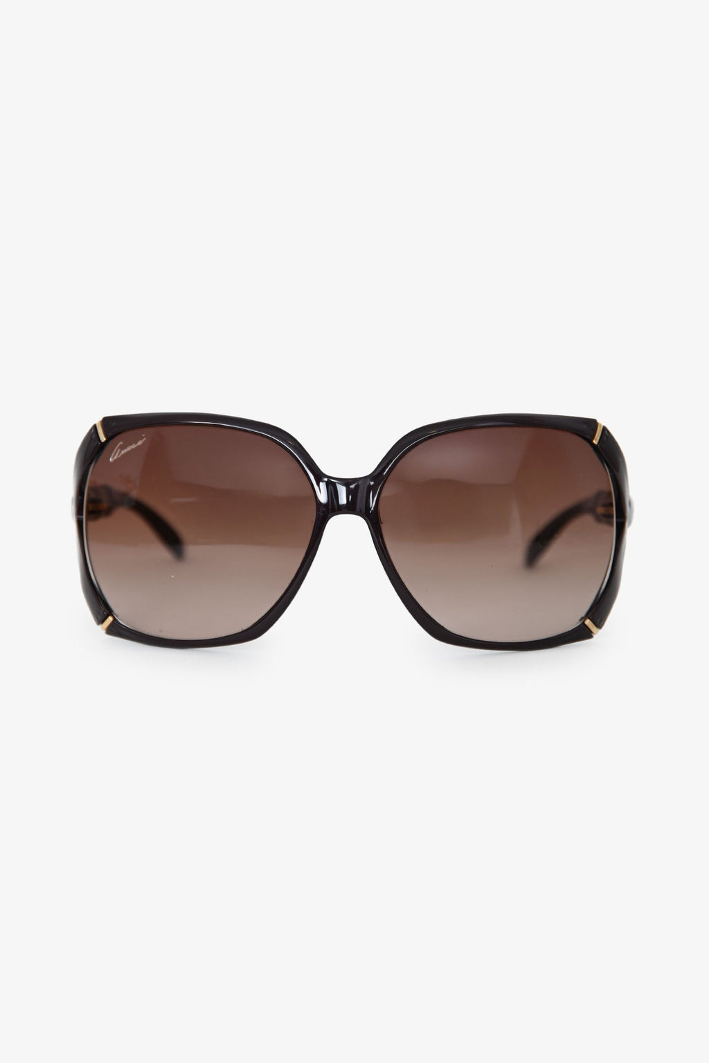 Gucci Dark Purple Havana Acetate Bamboo Effect Sunglasses
