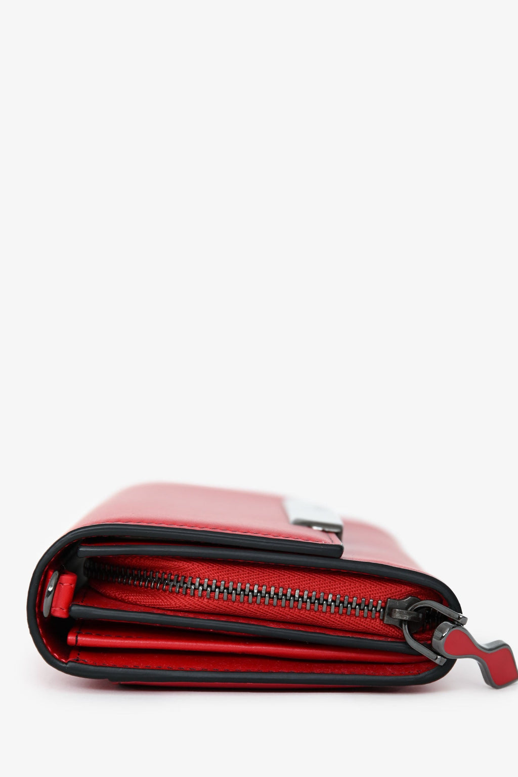 Christian Louboutin Red Leather Rougissime Wallet on Chain