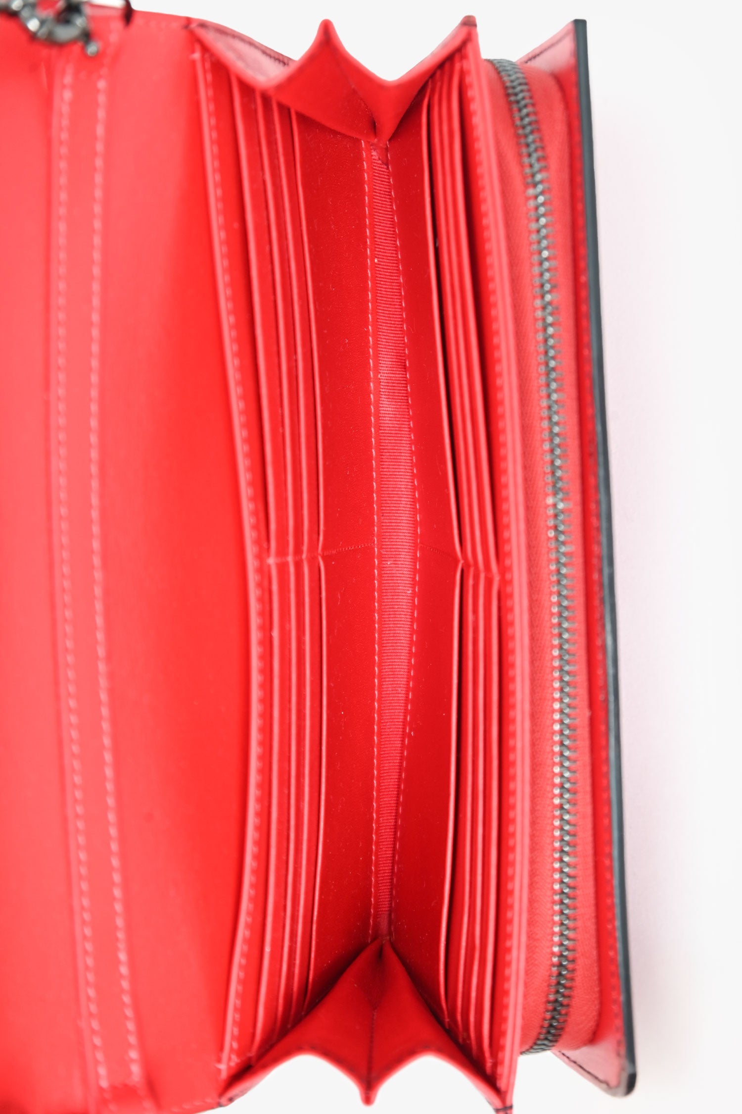 Christian Louboutin Red Leather Rougissime Wallet on Chain