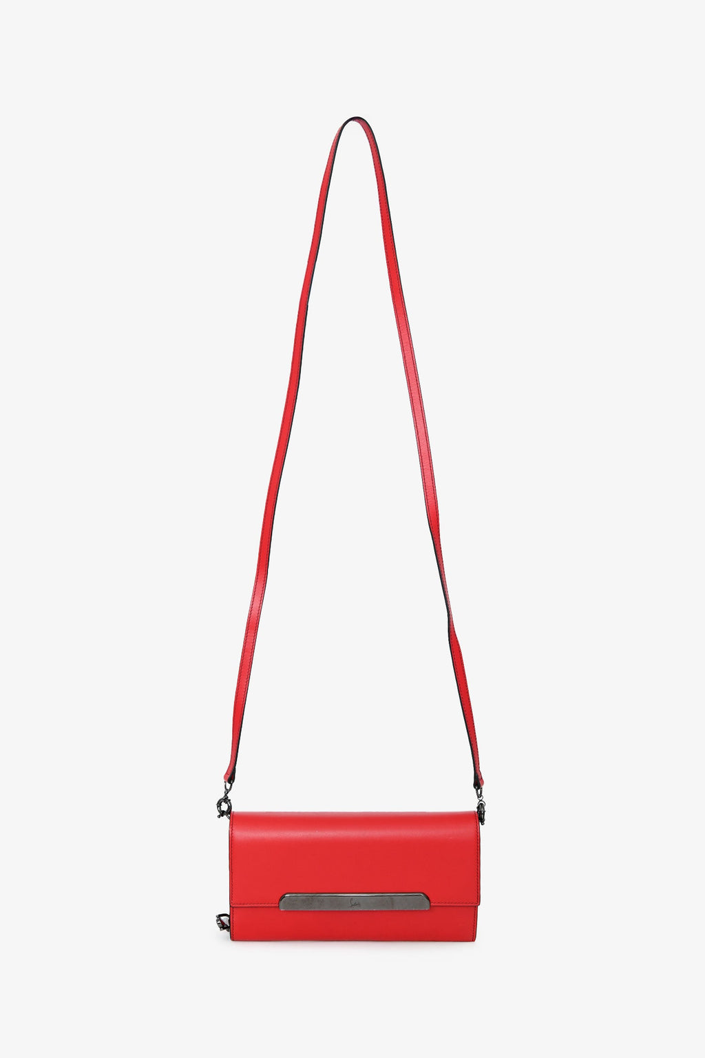 Christian Louboutin Red Leather Rougissime Wallet on Chain