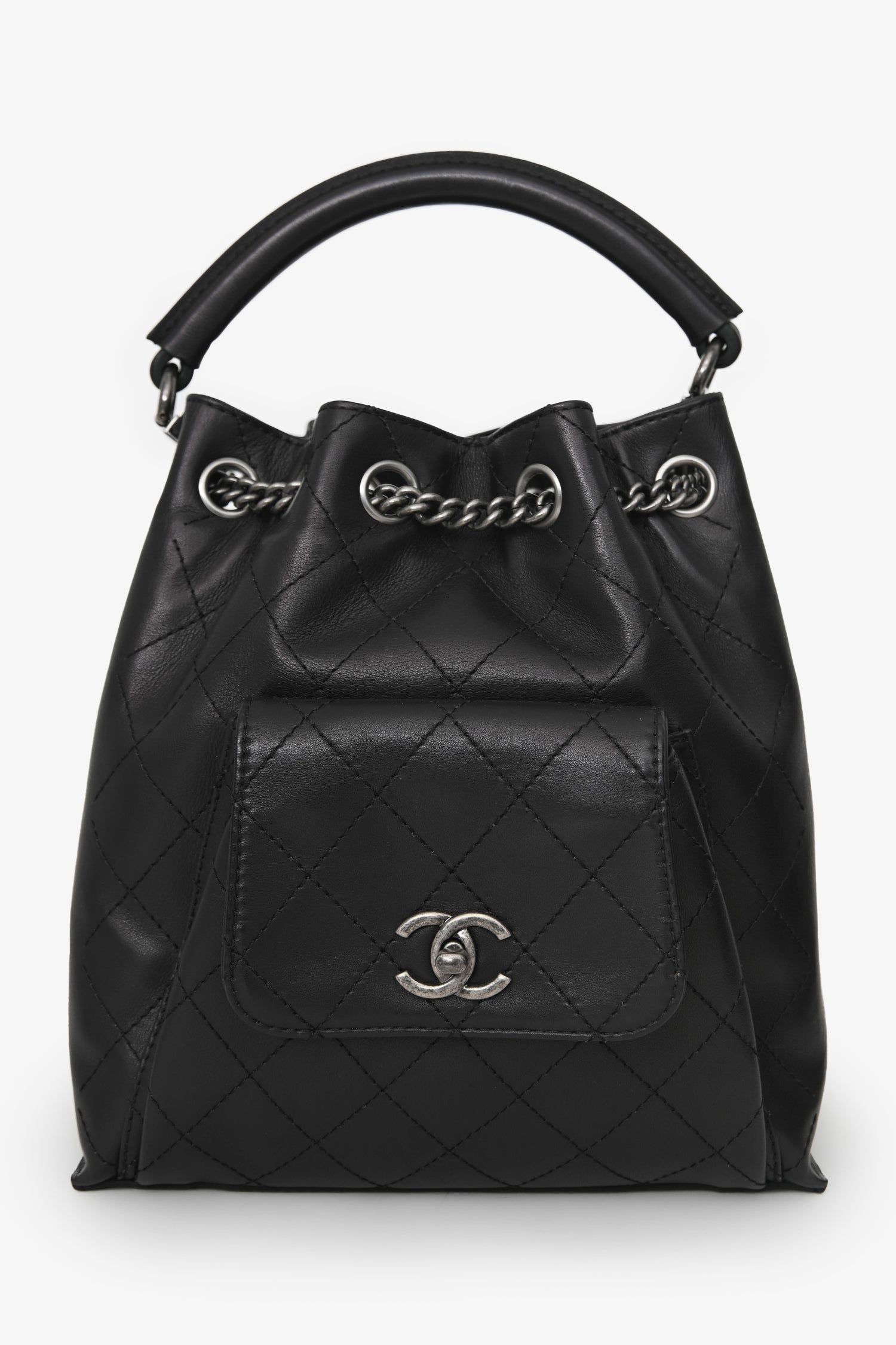 Pre-Loved Chanel™ 2016 Black Quilted Calfskin Leather Medium Urban Luxury Backpack