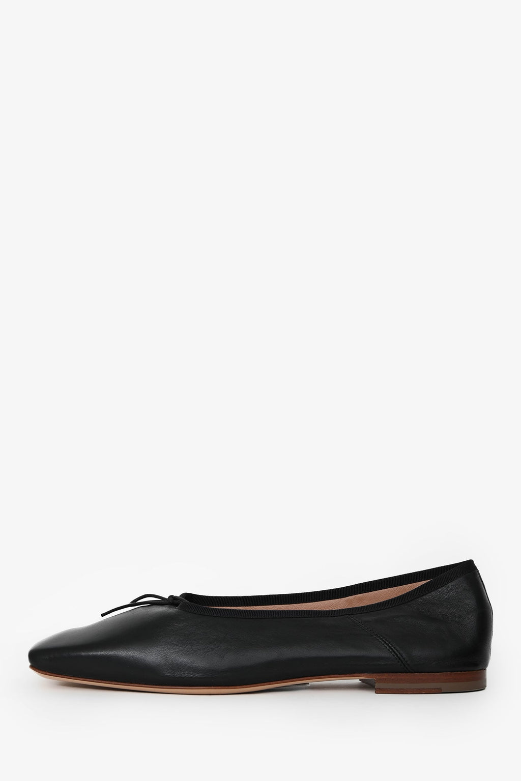 Mansur Gavriel Black Leather Square Toe Ballerina Flats Size 40