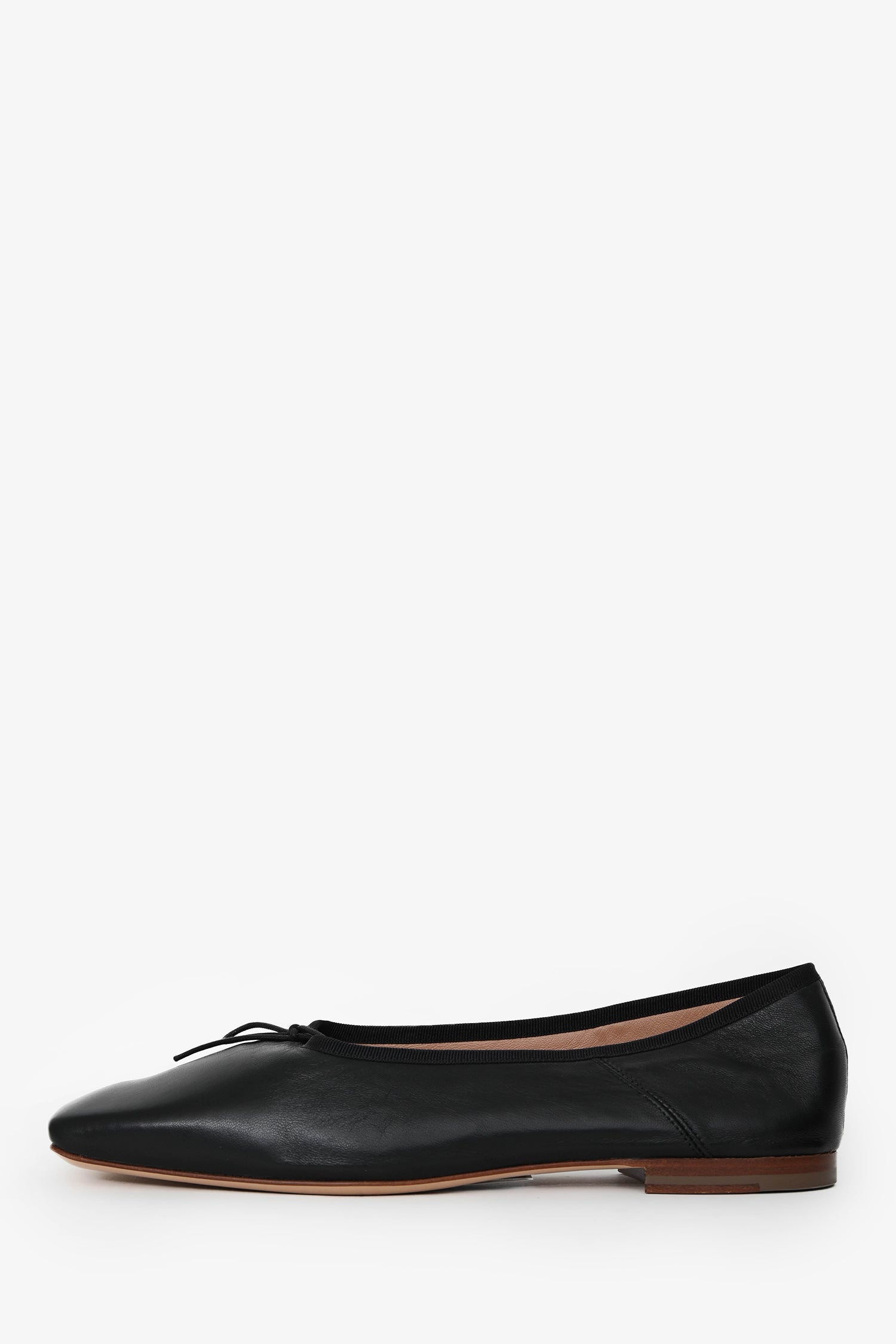 Mansur Gavriel Black Leather Square Toe Ballerina Flats Size 40