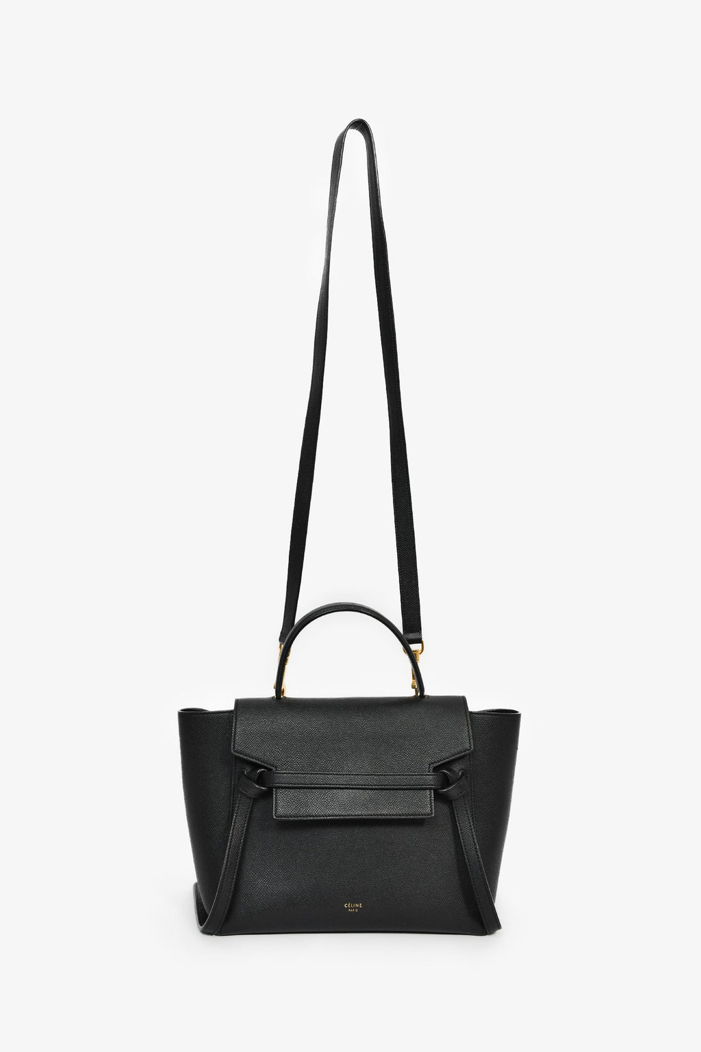 Celine Black Leather Micro Belt Bag With Strap