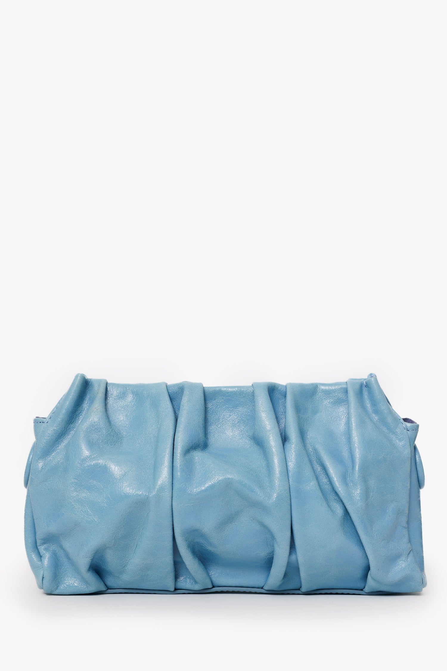 Elleme Blue Leather Pleated Shoulder Bag