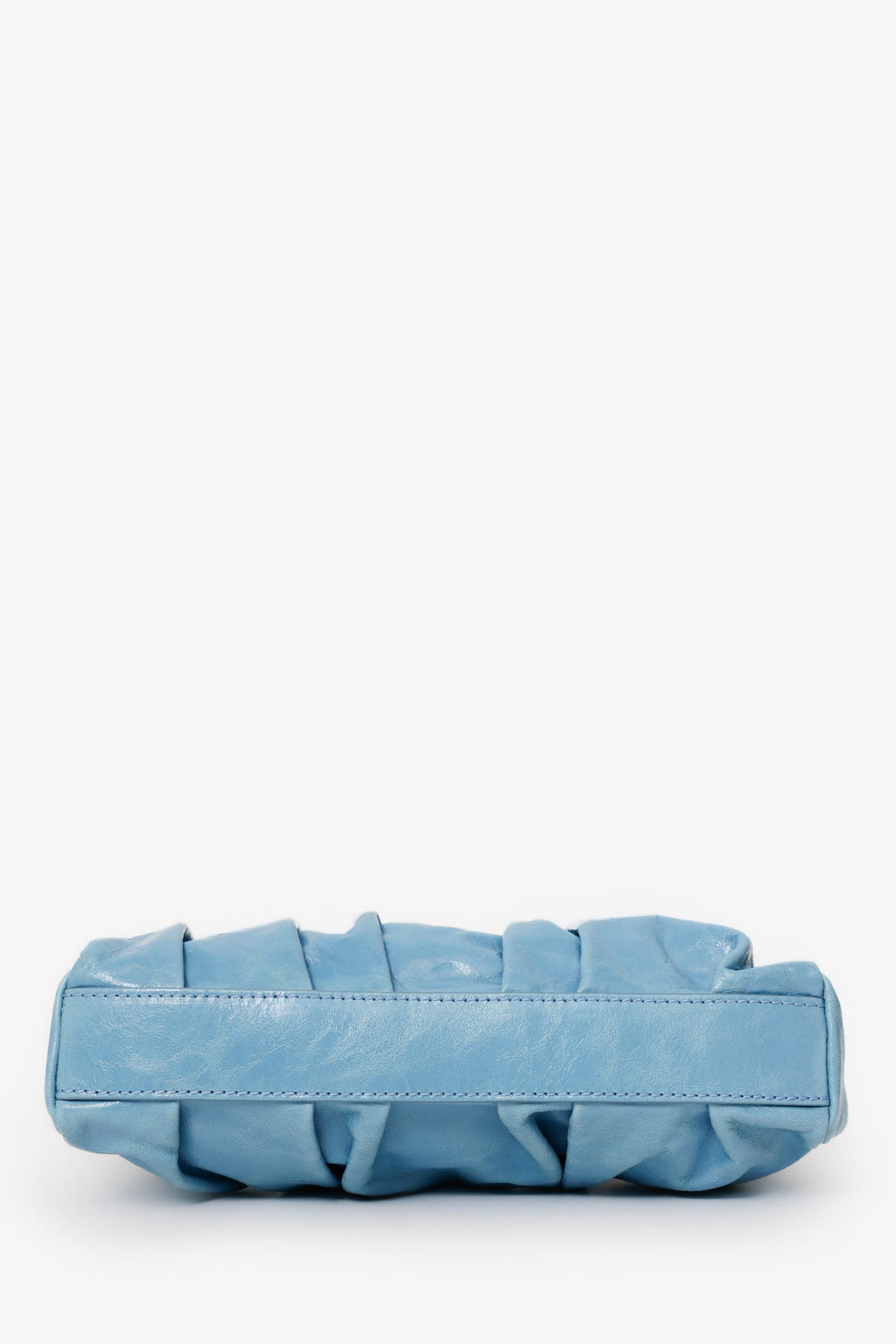 Elleme Blue Leather Pleated Shoulder Bag