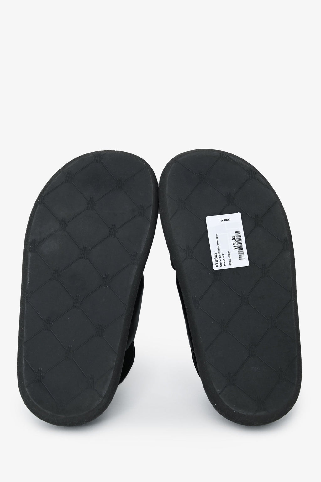 Moncler Black Leather Cross Strap Sandals Size 37