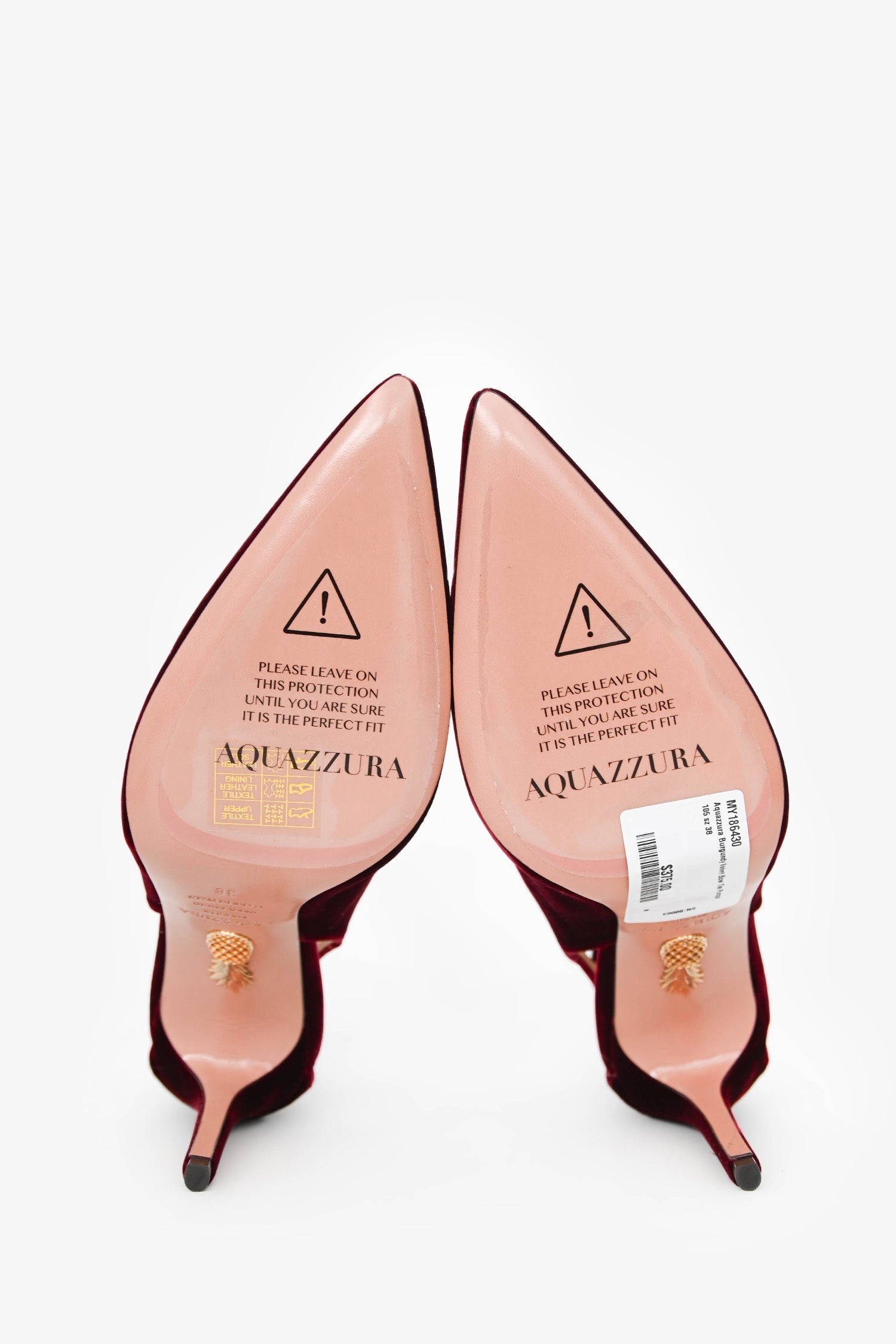 Aquazzura Burgundy Velvet Bow Tie Pumps 105 Size 38