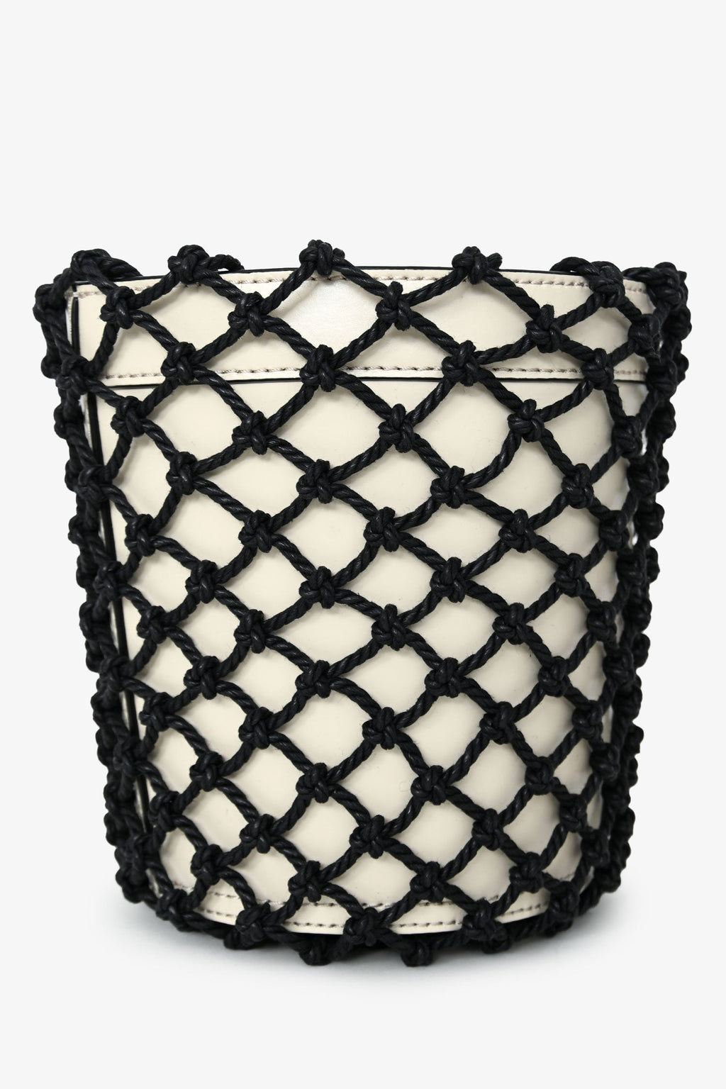 Staud Cream/Black Moreau Net Bucket Bag