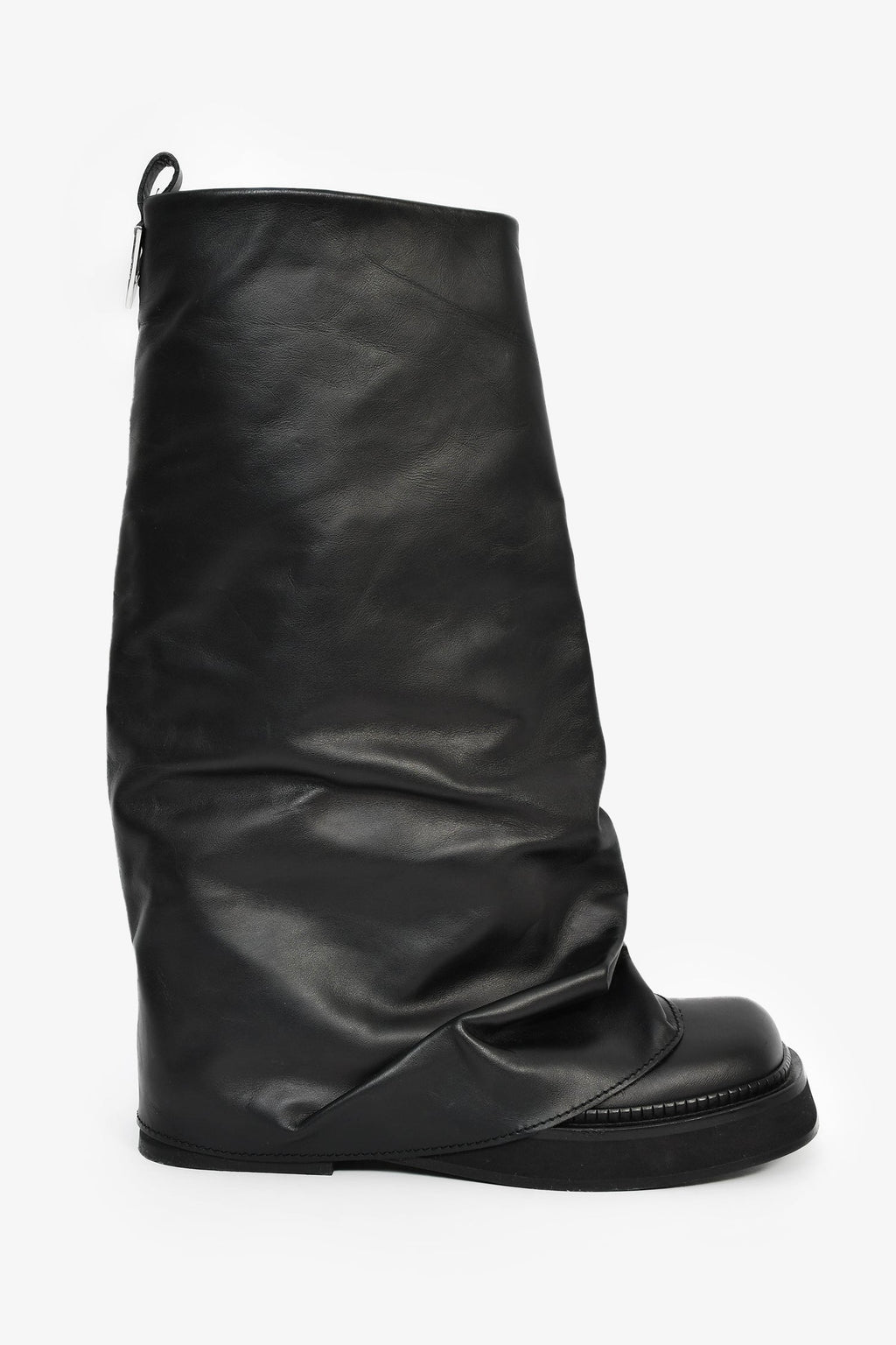 The Attico Black Leather 'Robin' Combat Boots Size 38
