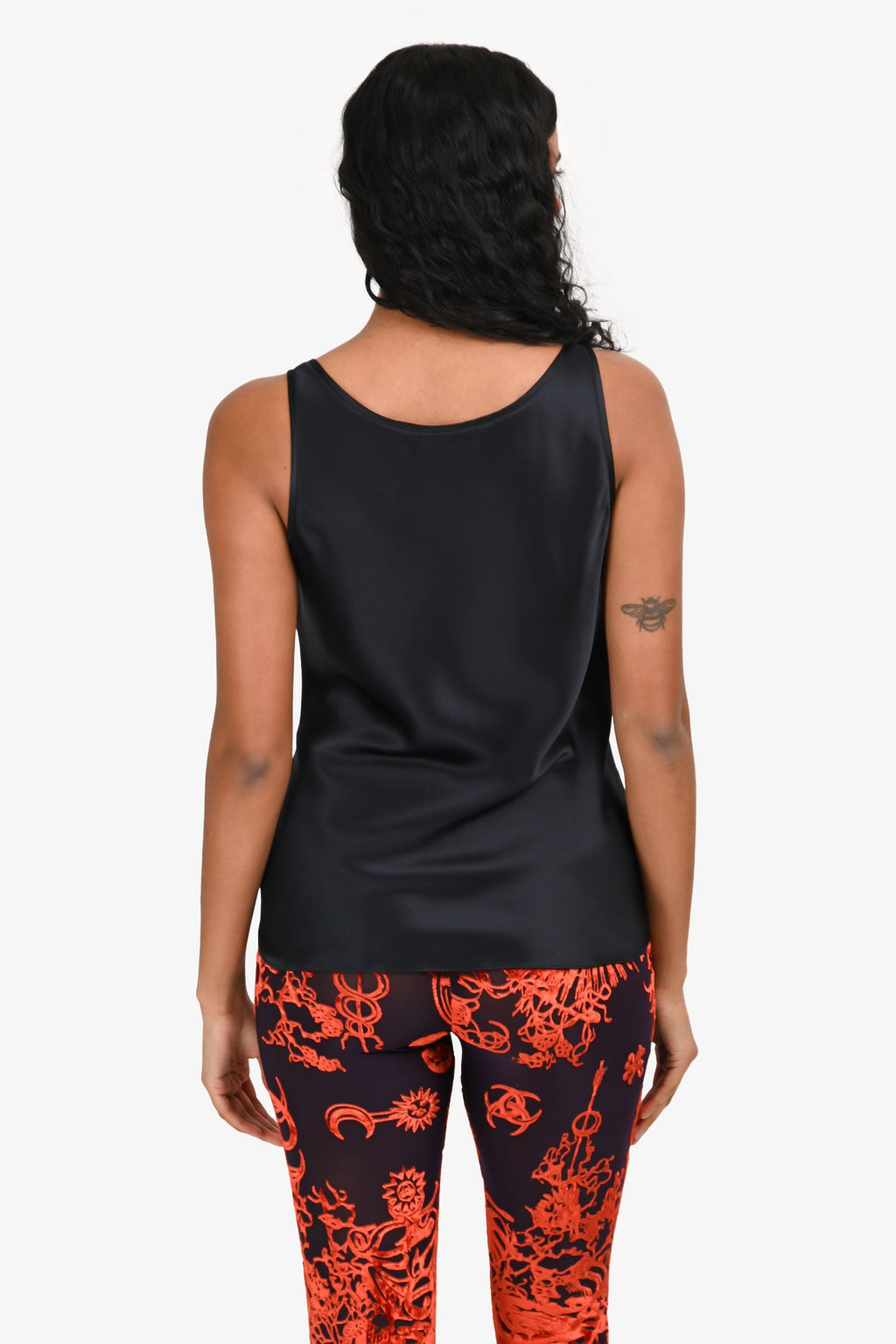 Dorothee Schumacher Navy Satin Tank Top Estimated Size S