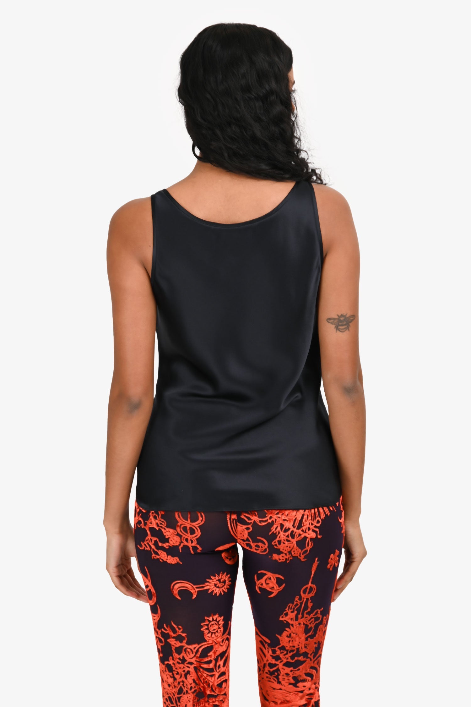 Dorothee Schumacher Navy Satin Tank Top Estimated Size S