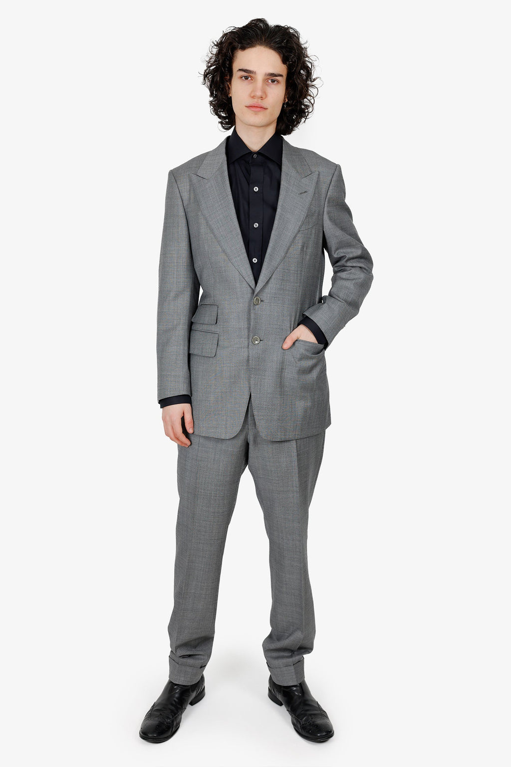 Tom Ford Light Grey Wool Two-Piece Suits Size 48 Mens