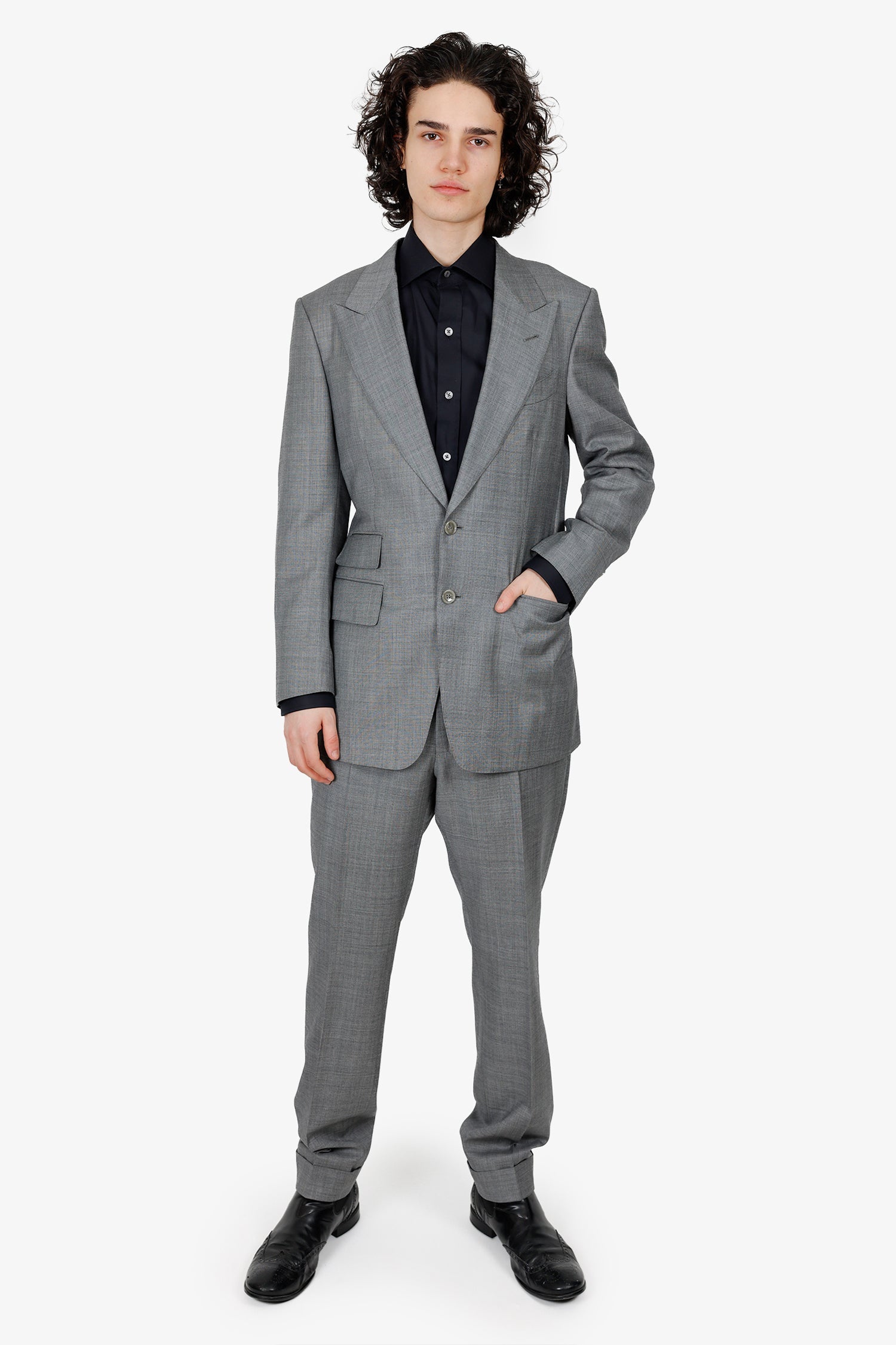 Tom Ford Light Grey Wool Two-Piece Suits Size 48 Mens