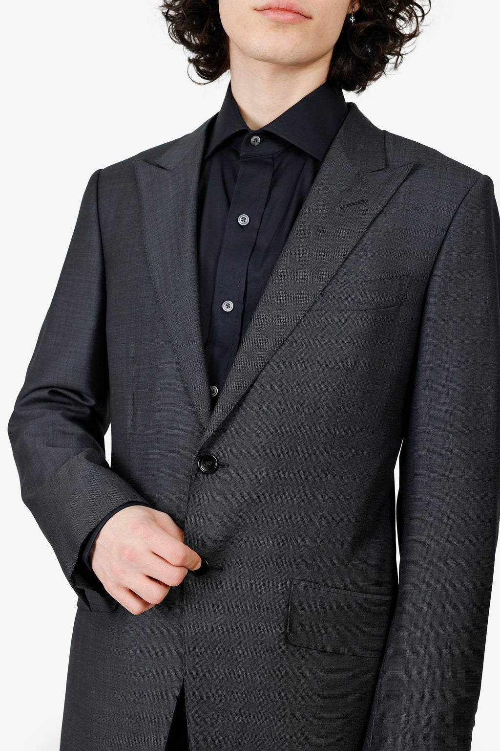 Tom Ford Dark Grey Wool Two-Piece Suits Size 48 Mens