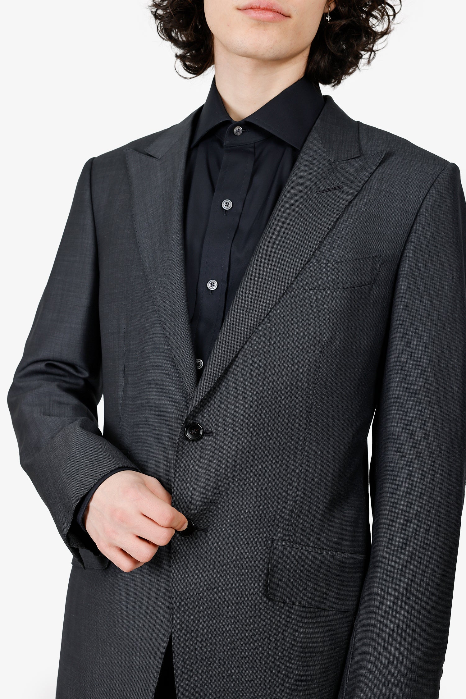 Tom Ford Dark Grey Wool Two-Piece Suits Size 48 Mens