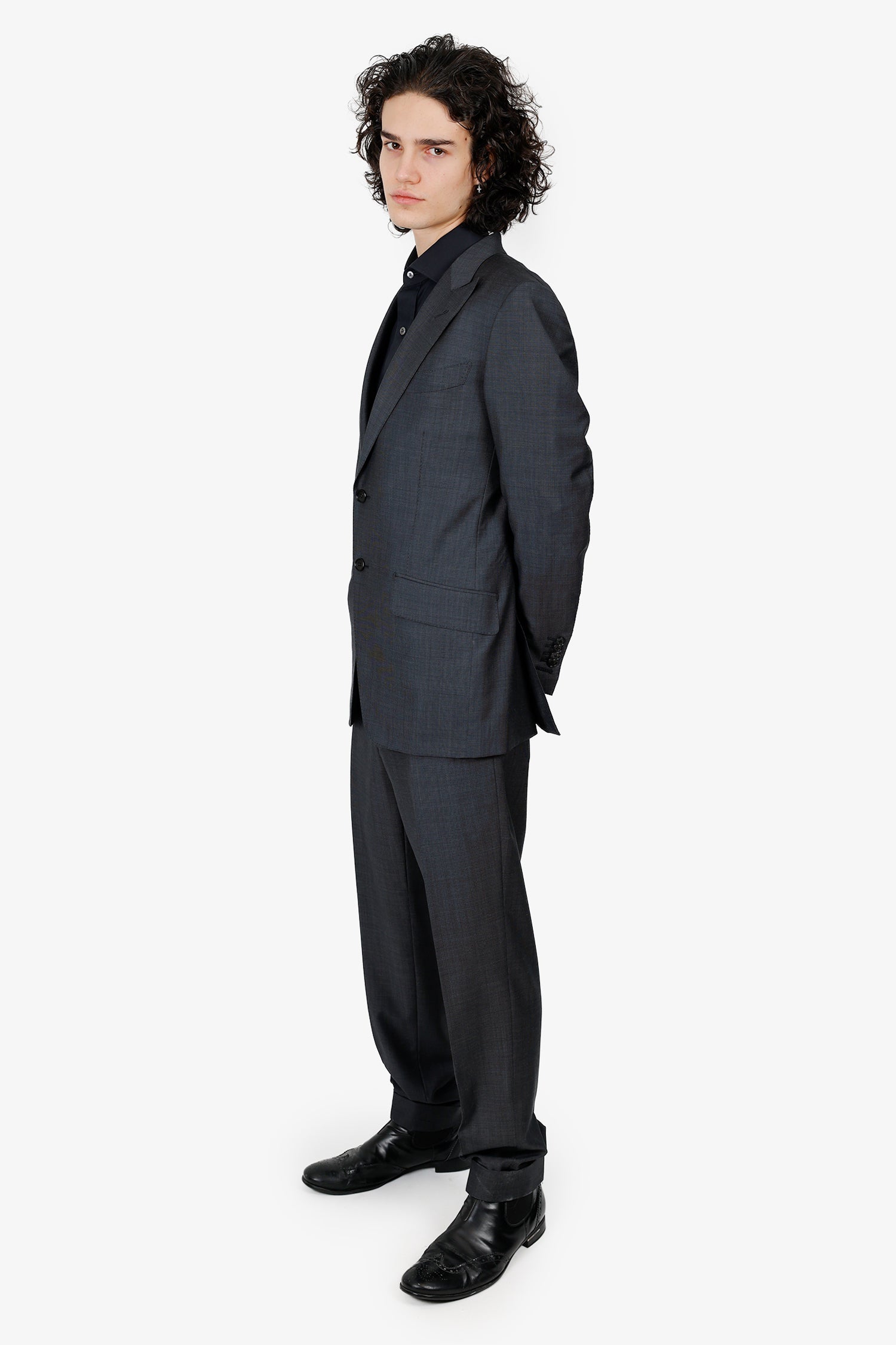 Tom Ford Dark Grey Wool Two-Piece Suits Size 48 Mens