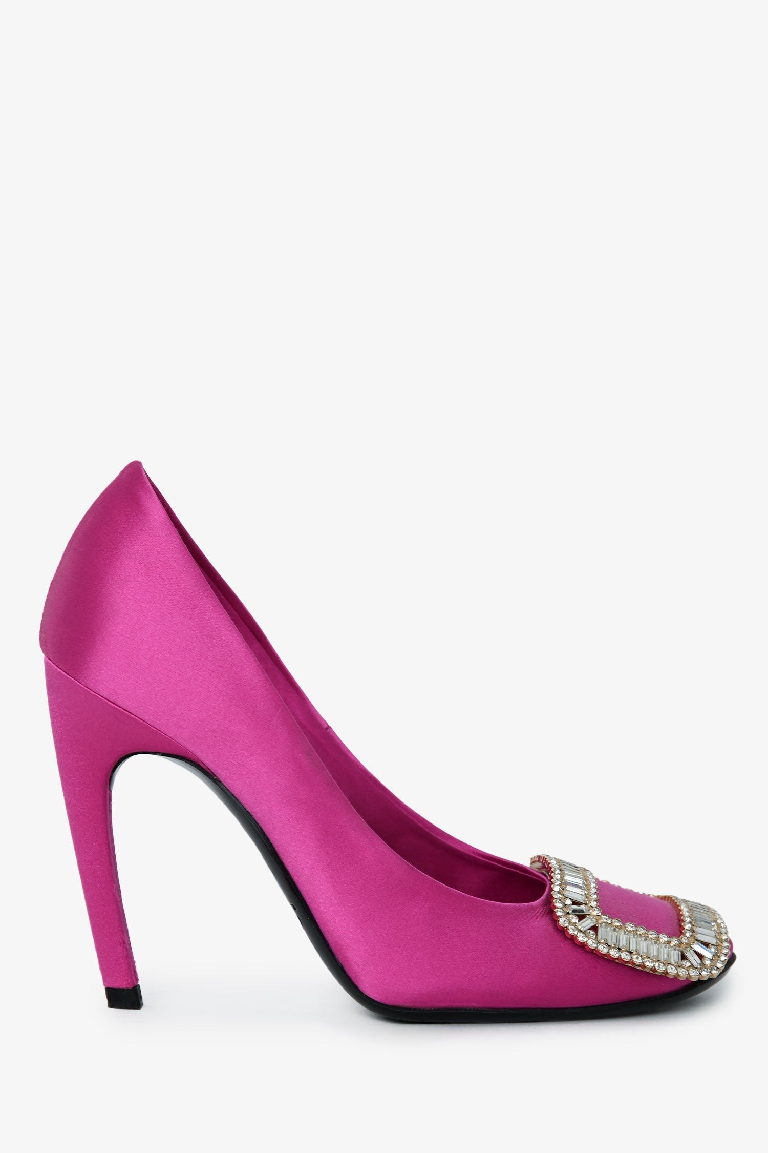 Roger Vivier Purple Satin Crystal Embellished Heels Size 35