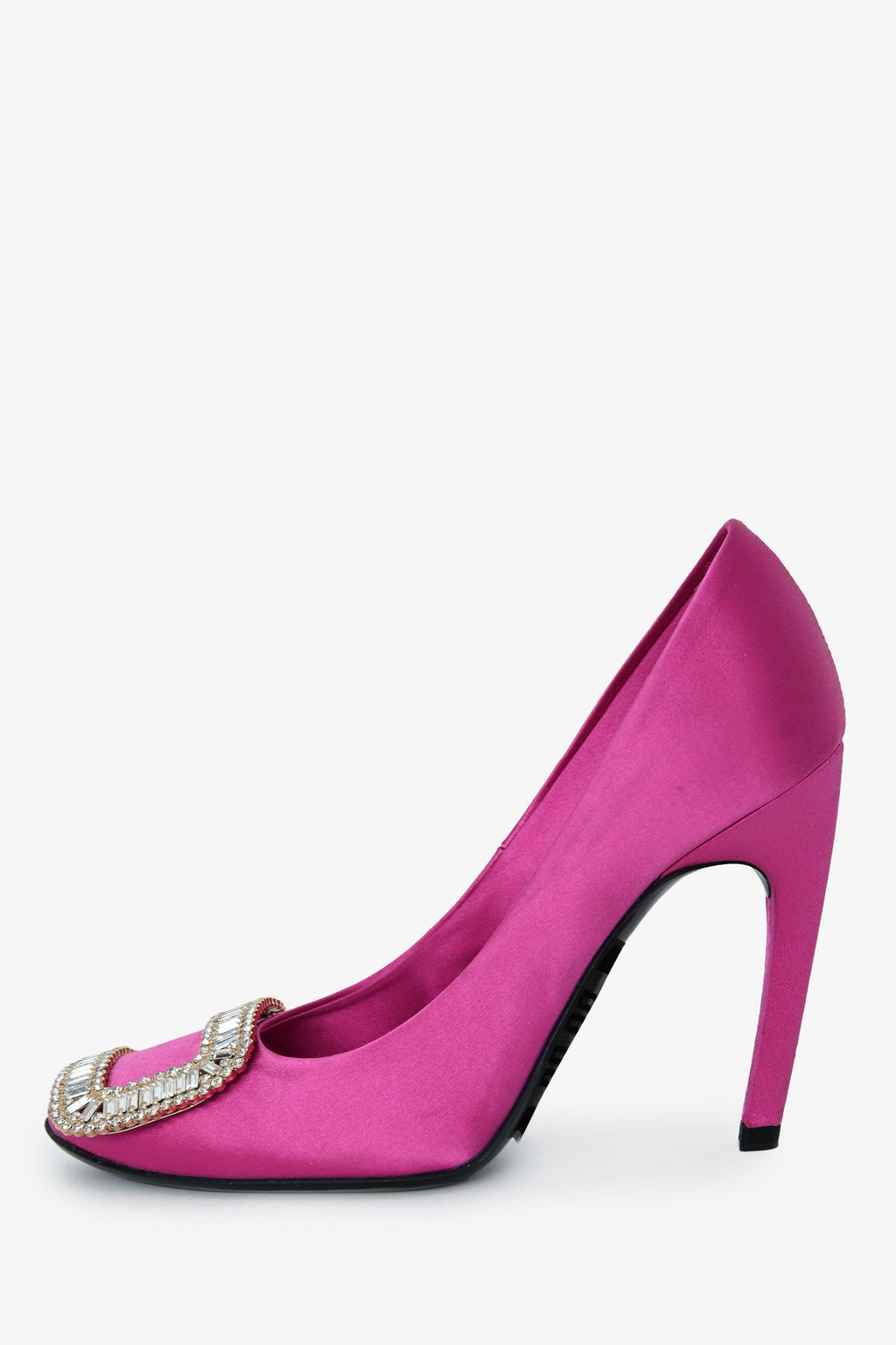 Roger Vivier Purple Satin Crystal Embellished Heels Size 35
