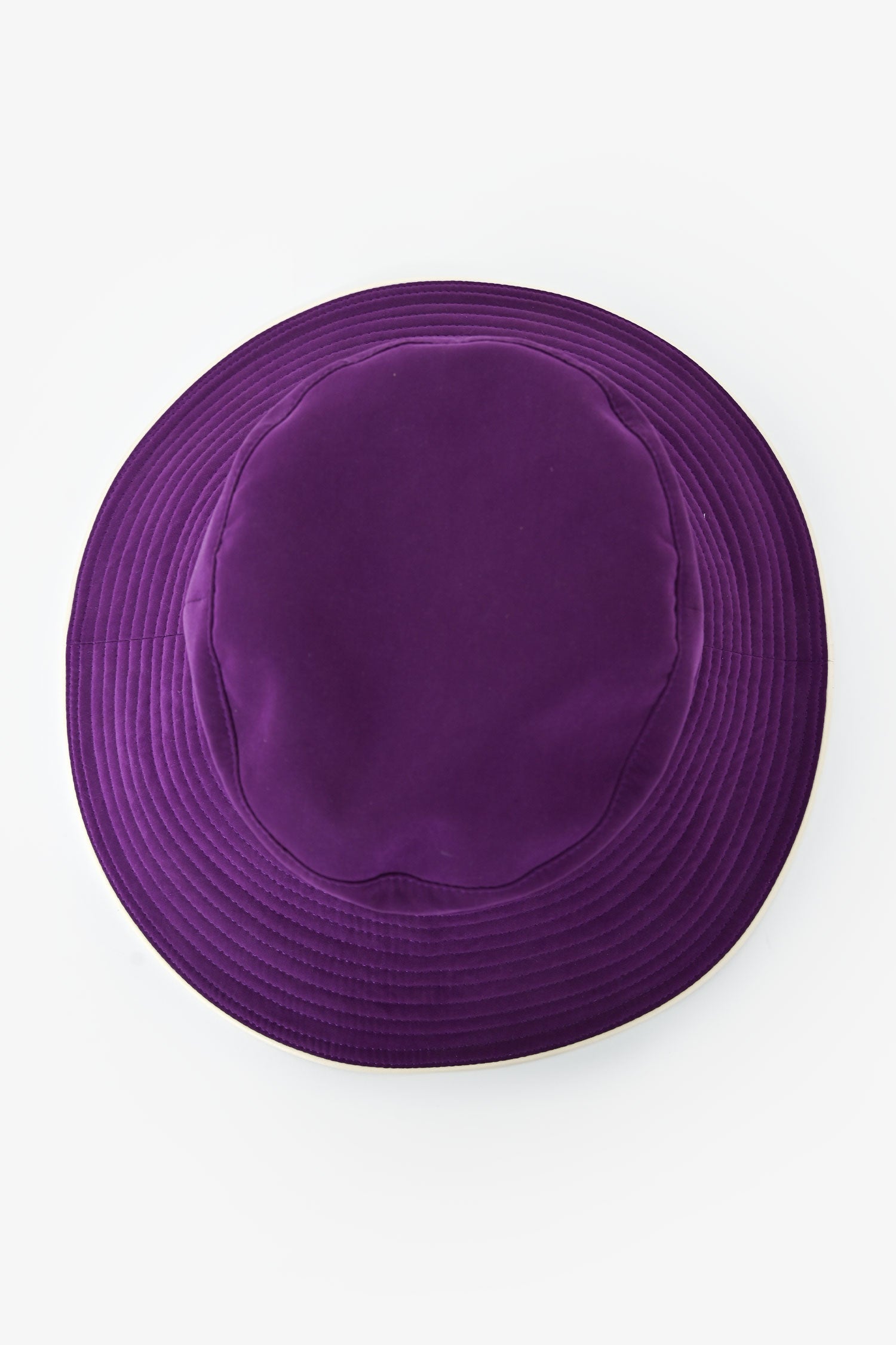 Hermès Purple Suede Leather Brim Hat Size 57
