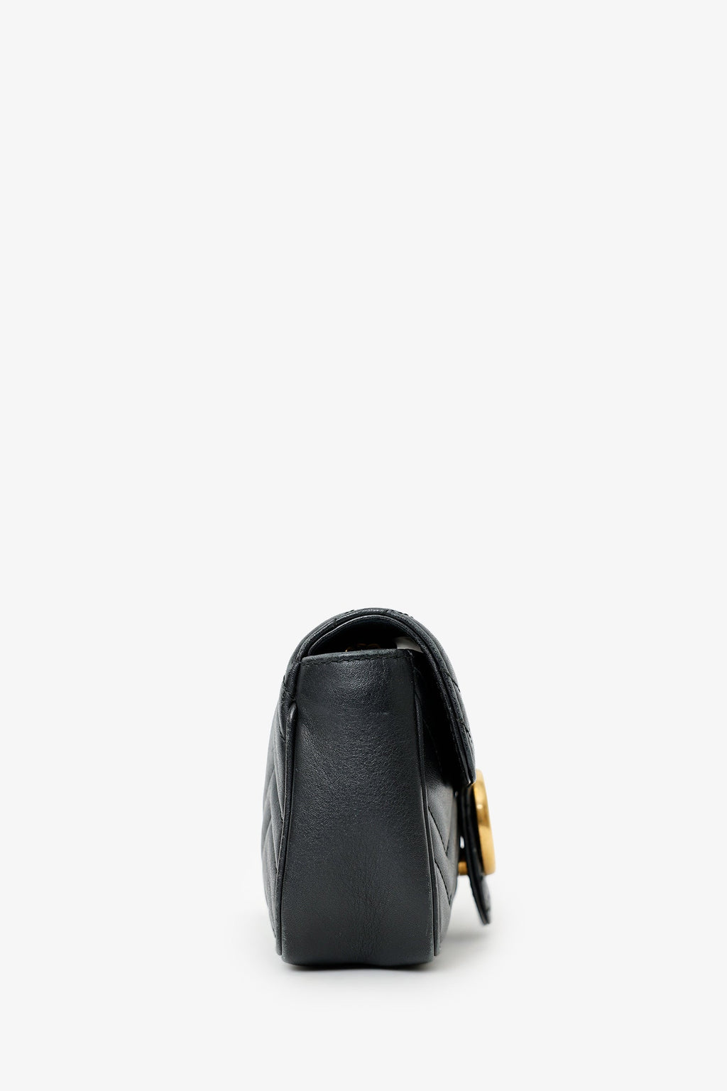 Gucci Black Leather GG Marmont Super Mini Crossbody Bag