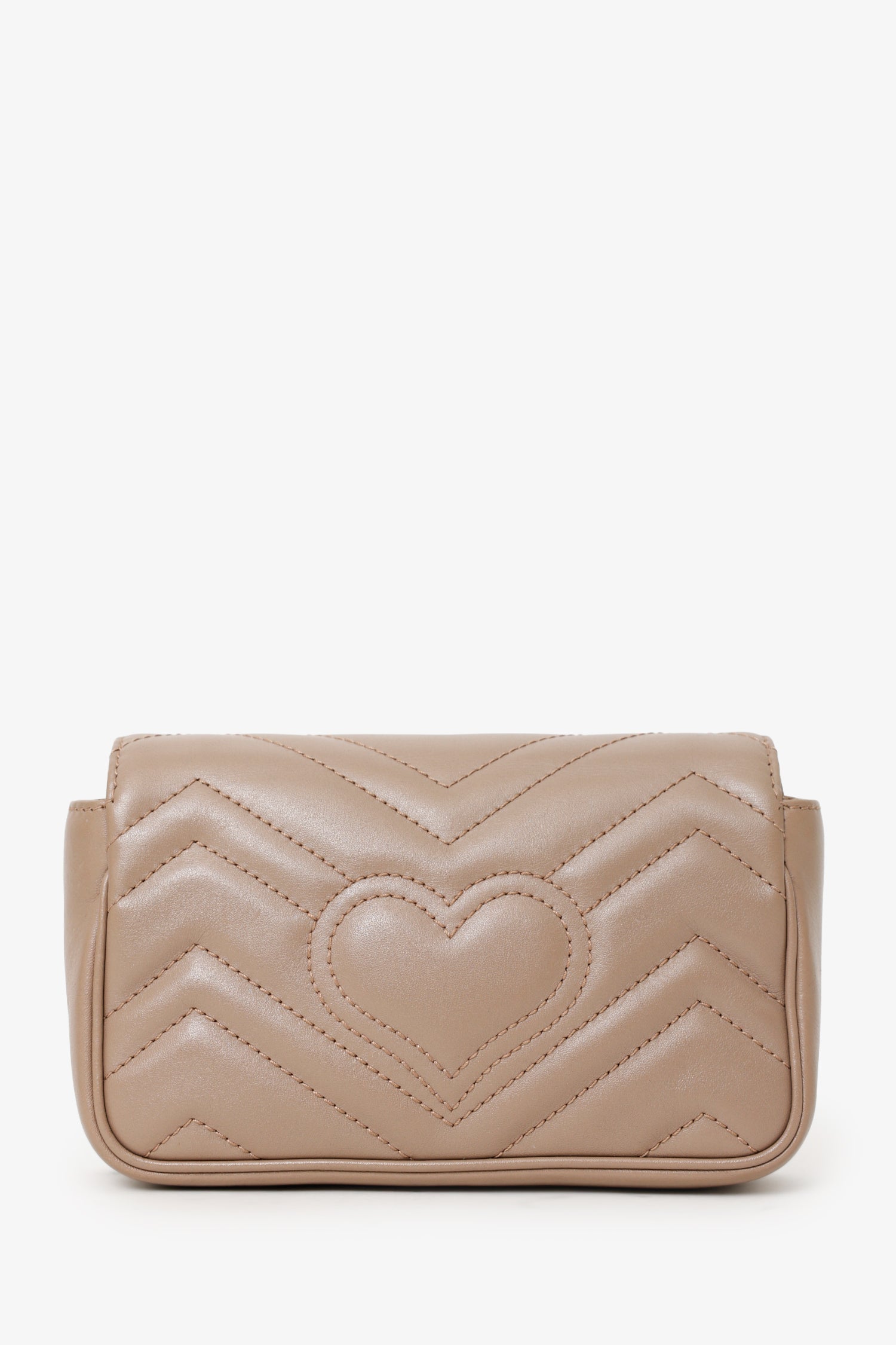 Gucci Nude Leather GG Marmont Super Mini Crossbody Bag