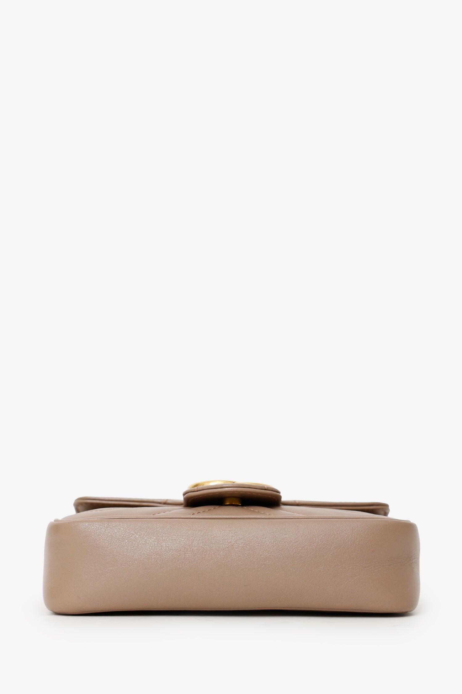 Gucci Nude Leather GG Marmont Super Mini Crossbody Bag