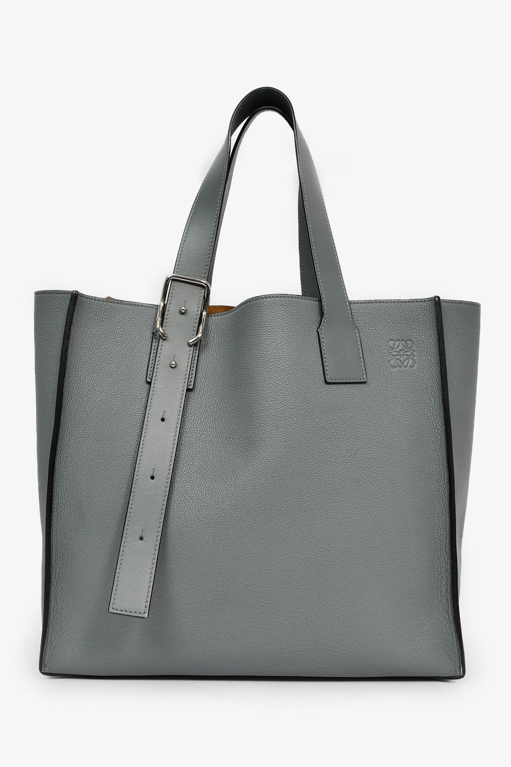 Loewe 2019 Asphalt Grey Leather Buckle Tote