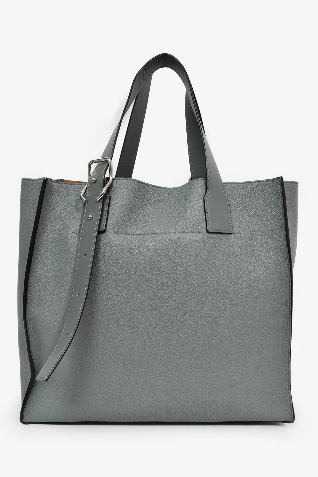 Loewe 2019 Asphalt Grey Leather Buckle Tote