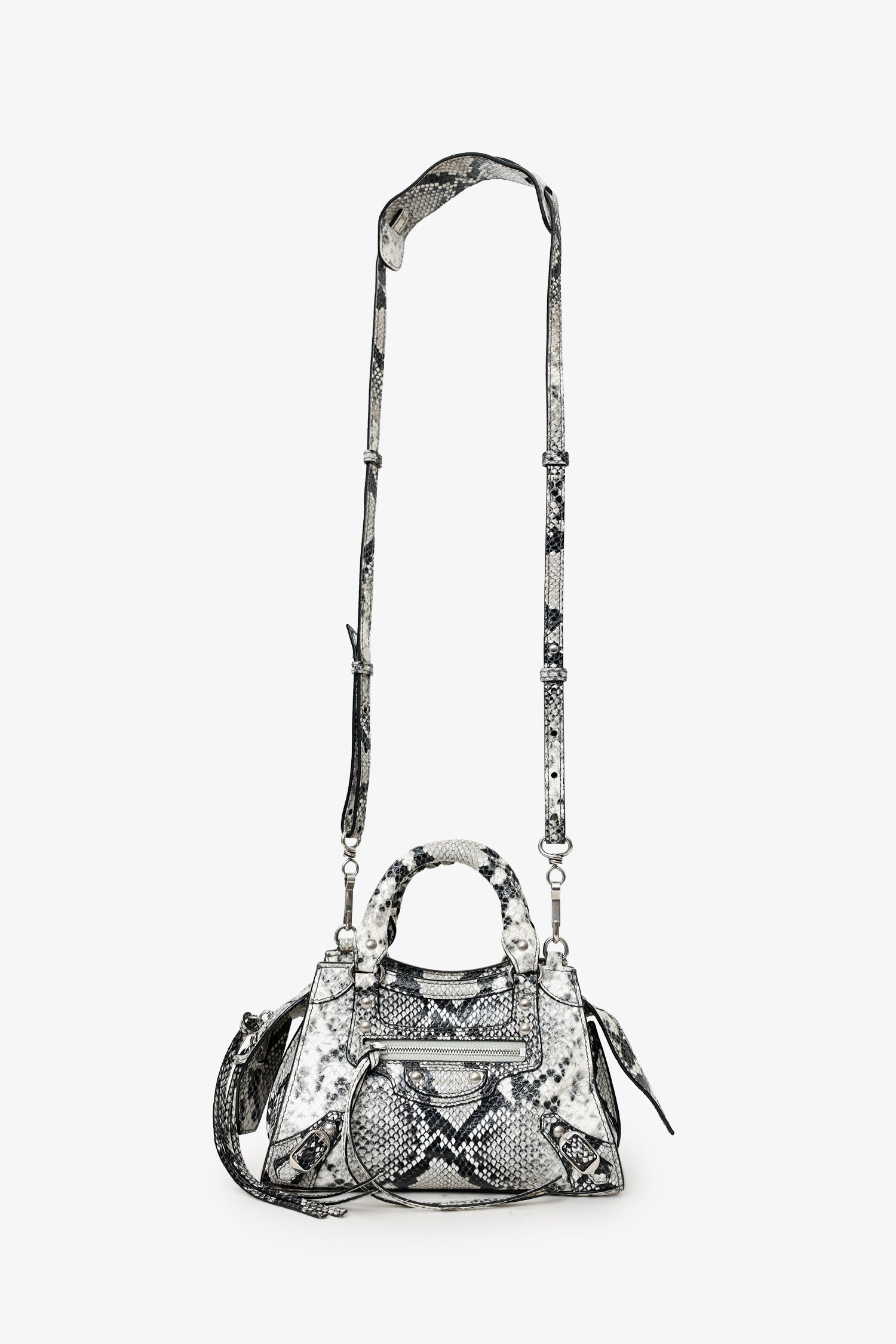 Balenciaga Python Embossed Leather Neo Classic Mini City Bag