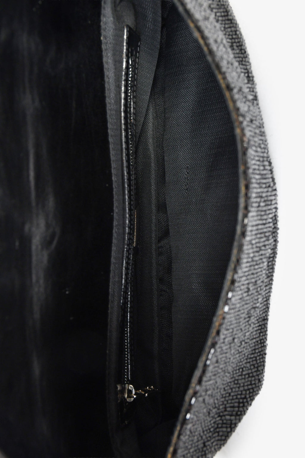 Fendi Black Beaded Baguette Shoulder Bag