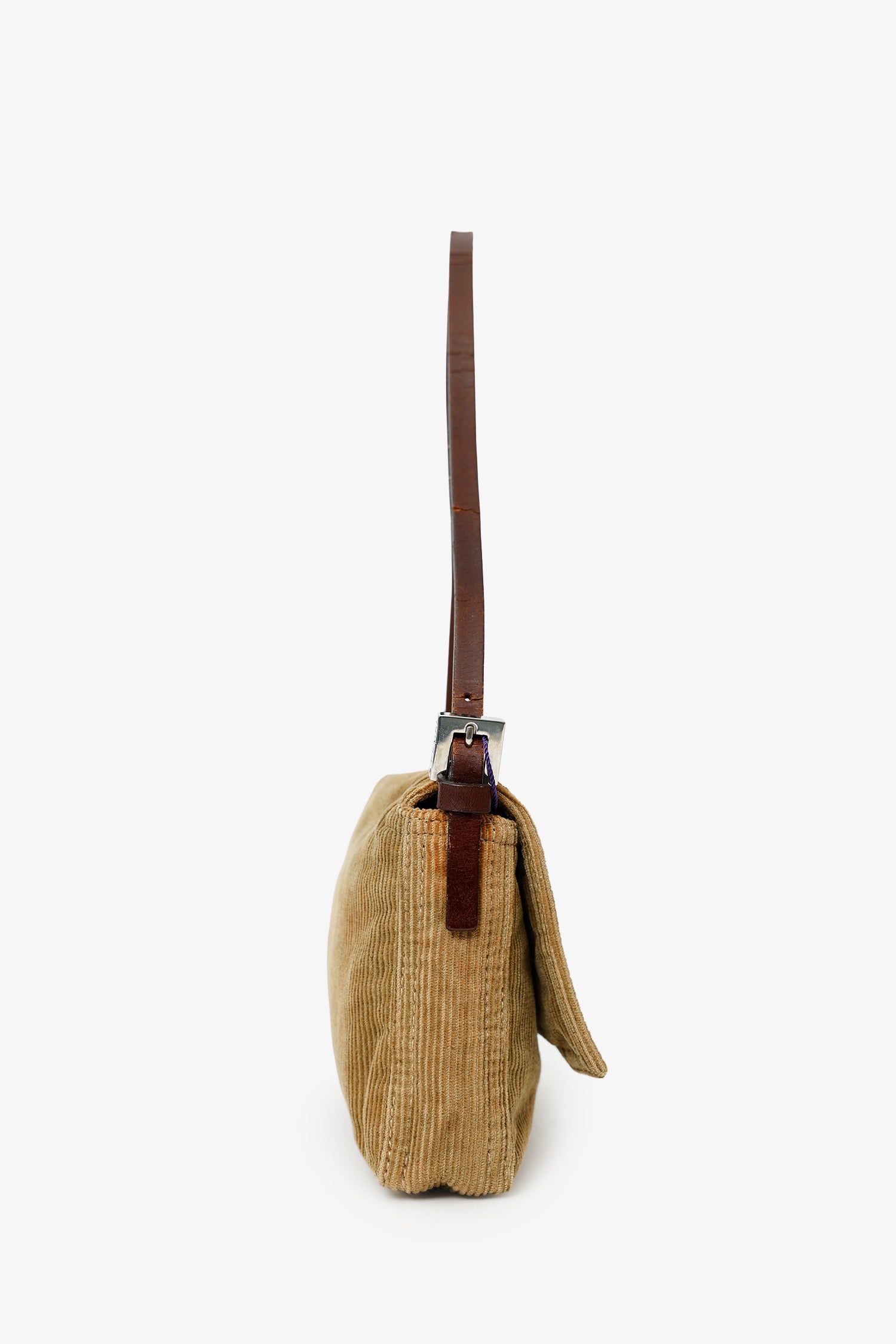 Fendi Brown Corduroy Baguette Pochette