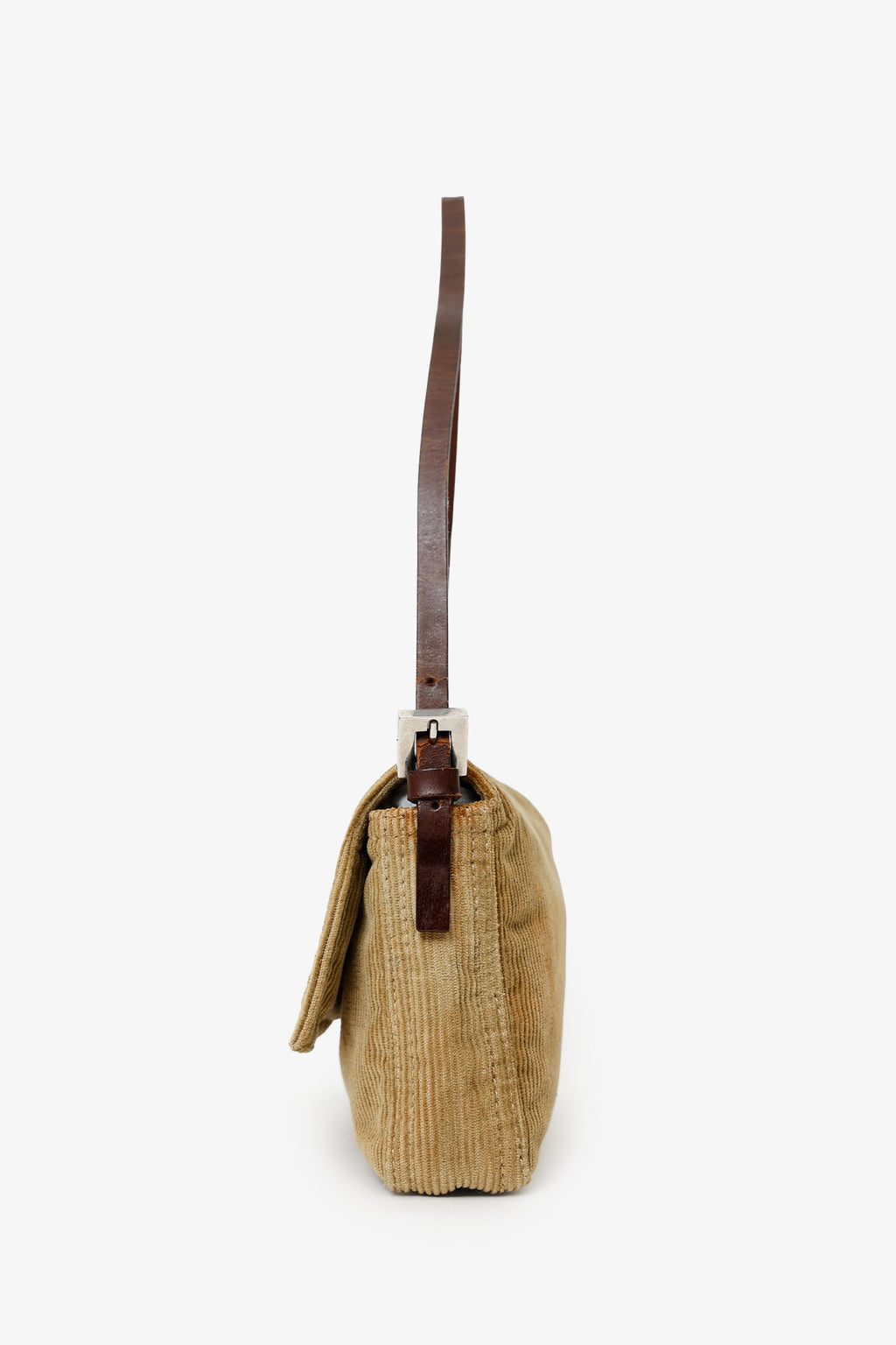 Fendi Brown Corduroy Baguette Pochette
