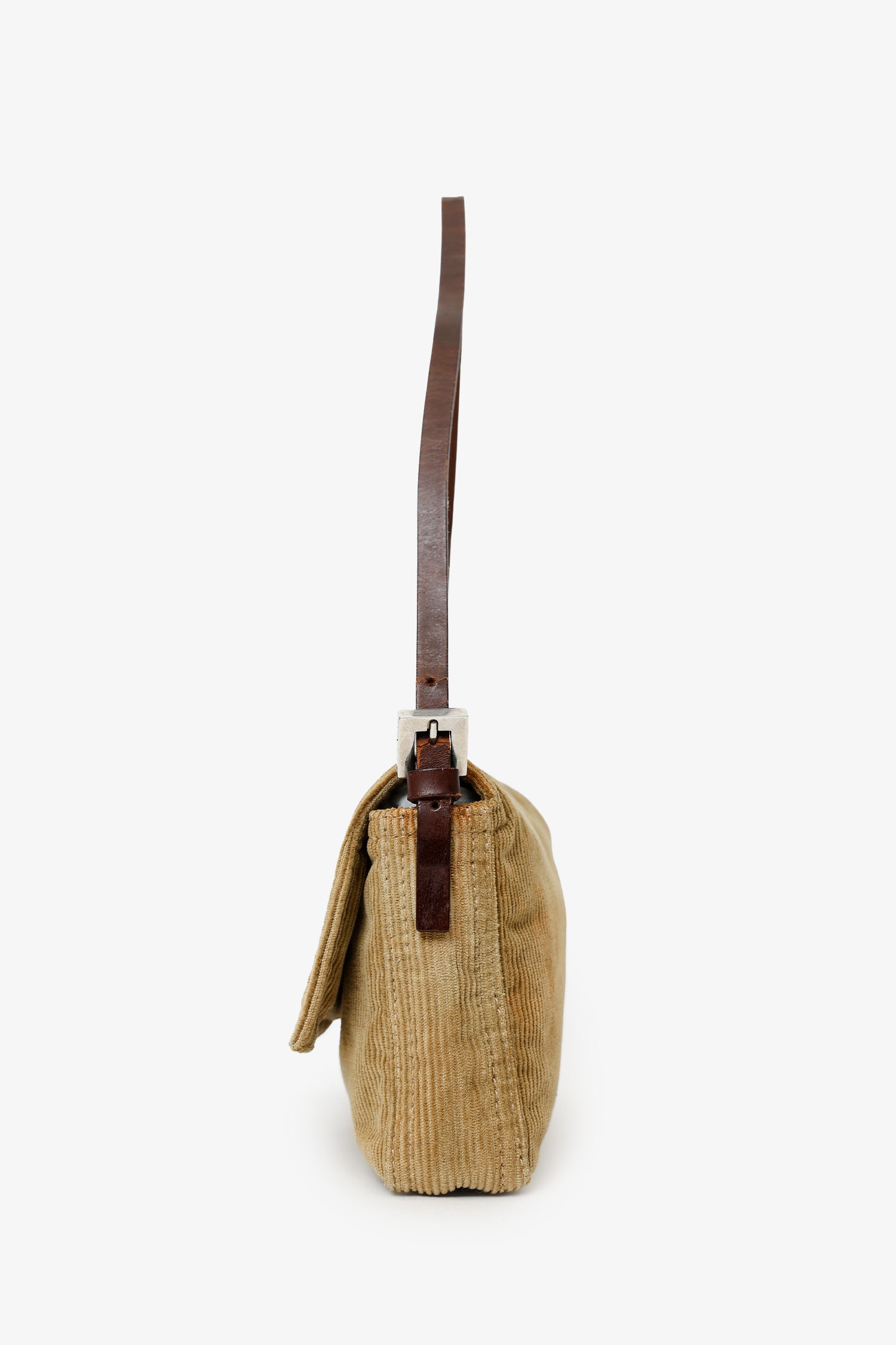 Fendi Brown Corduroy Baguette Pochette