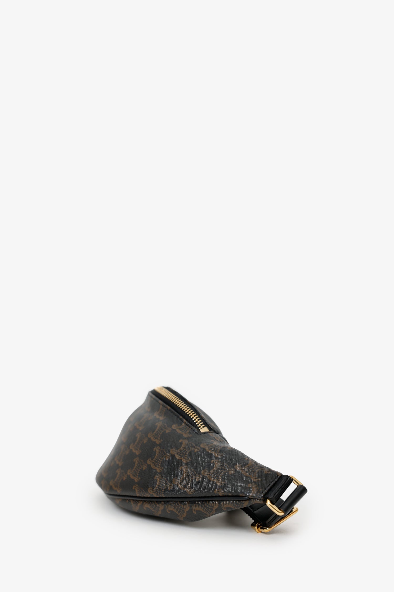 Celine Brown Triomphe Canvas Belt Bag