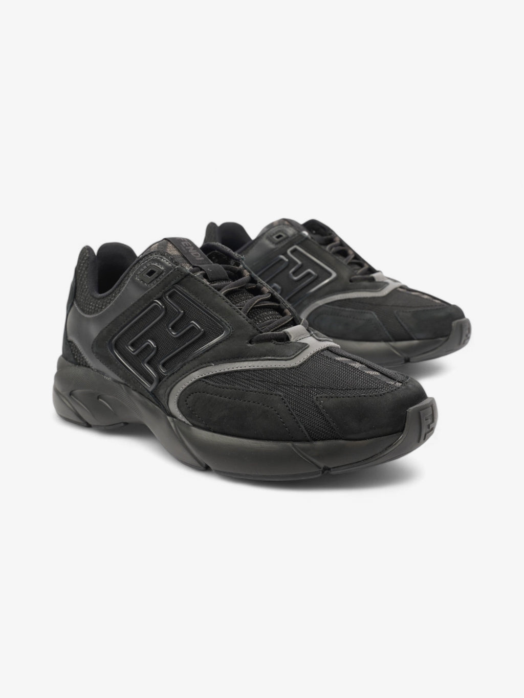 Fendi FF Runner Sneakers Black Mesh EU 42 UK 8