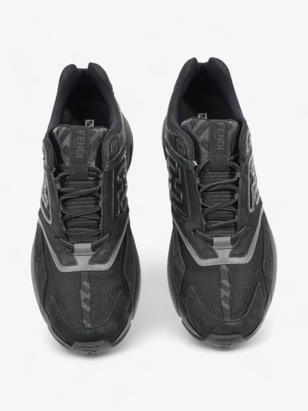 Fendi FF Runner Sneakers Black Mesh EU 42 UK 8
