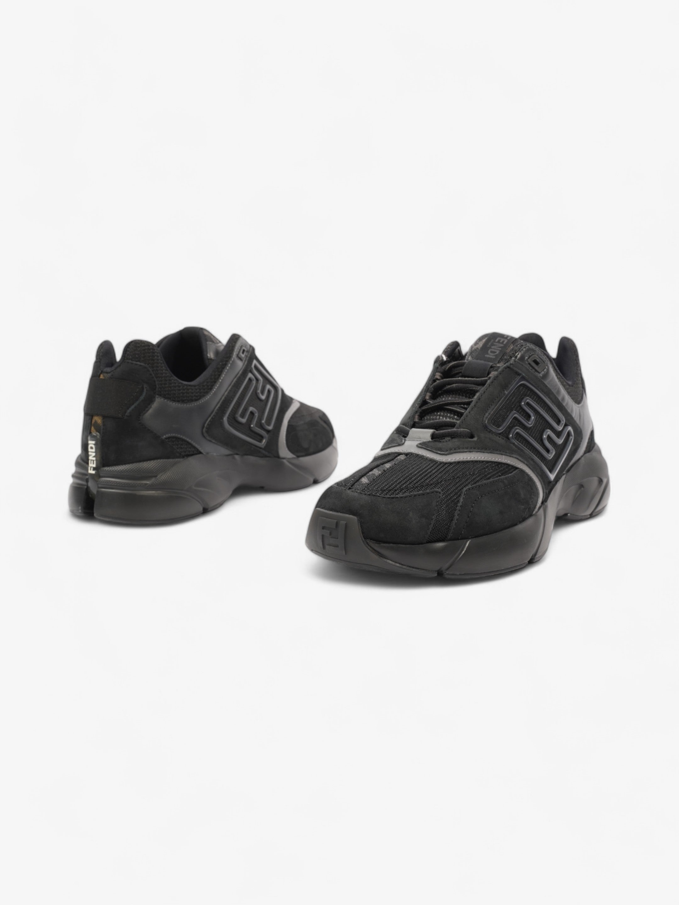 Fendi FF Runner Sneakers Black Mesh EU 42 UK 8