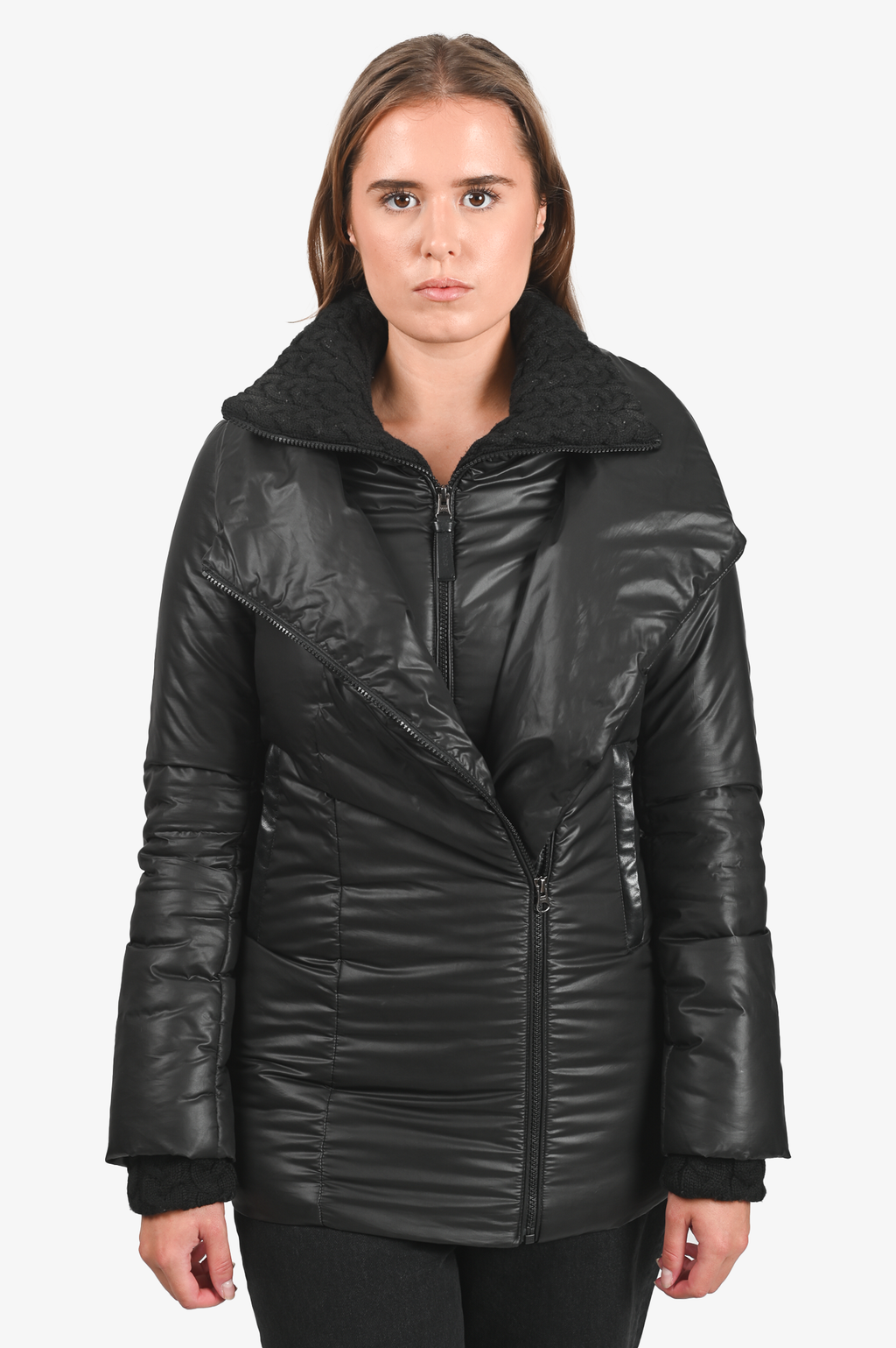 Mackage Black Nylon Knit Collar Jacket Size XS